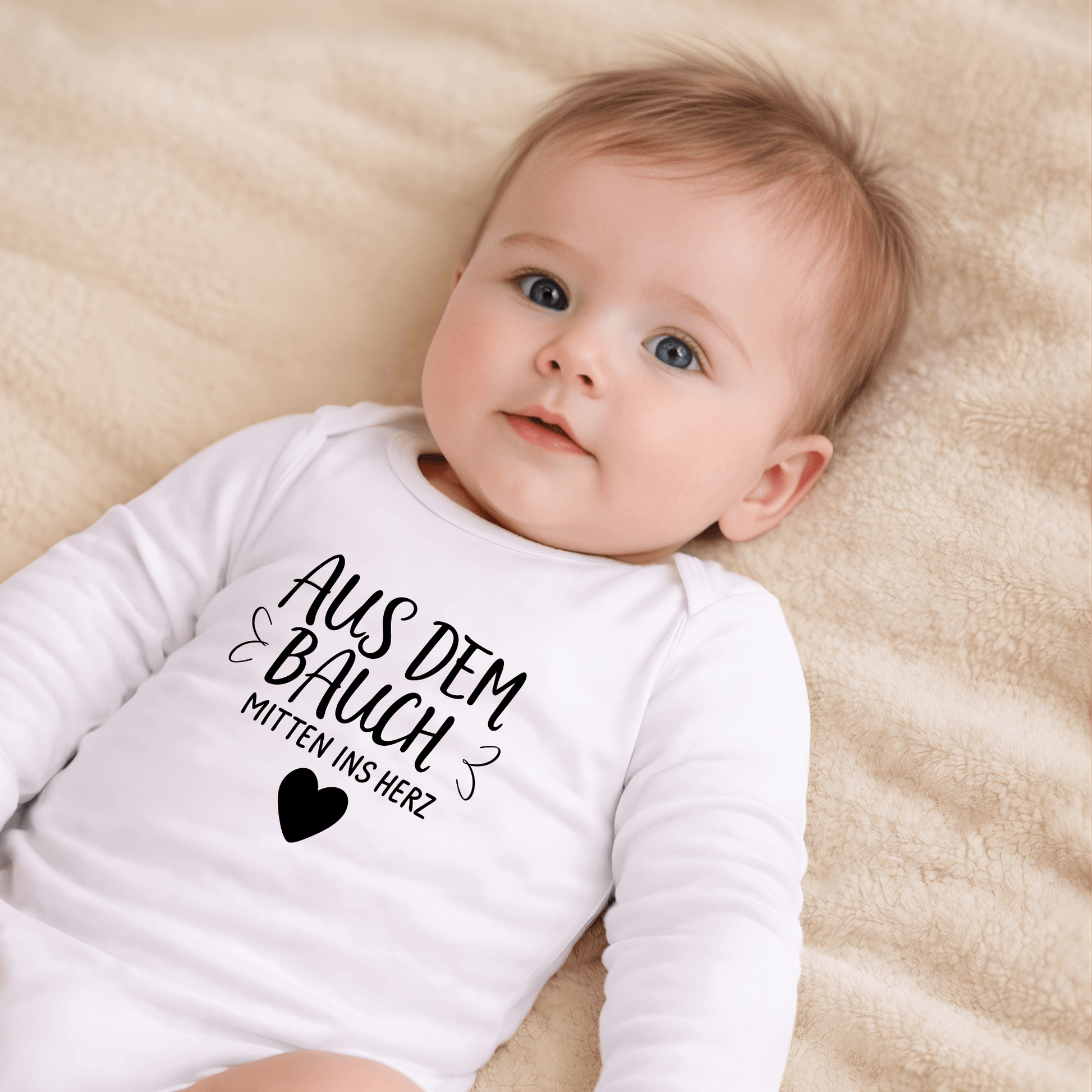 Langarmbody - Aus dem Bauch Direkt ins Herz KrzR DruckZone