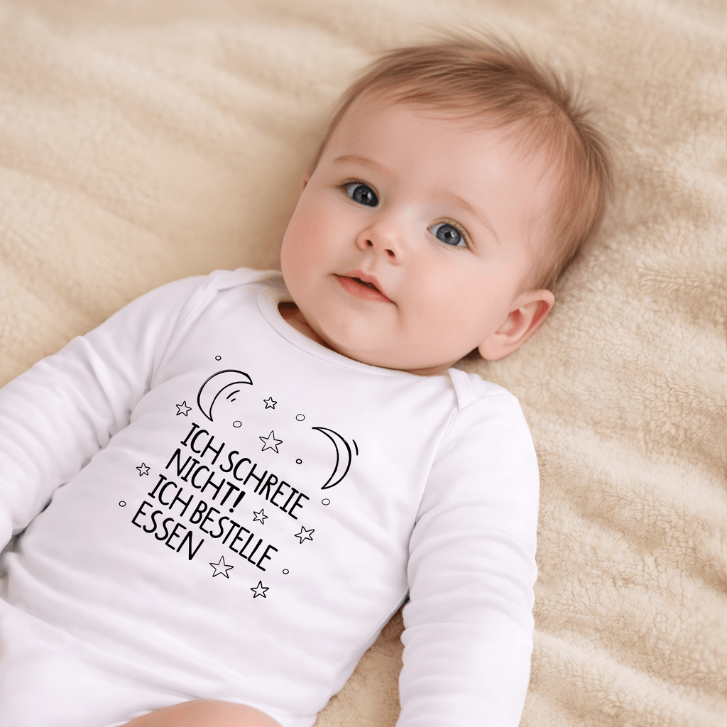 Langarmbody - Ich schreie Nicht! Ich bestelle Essen KrzR DruckZone