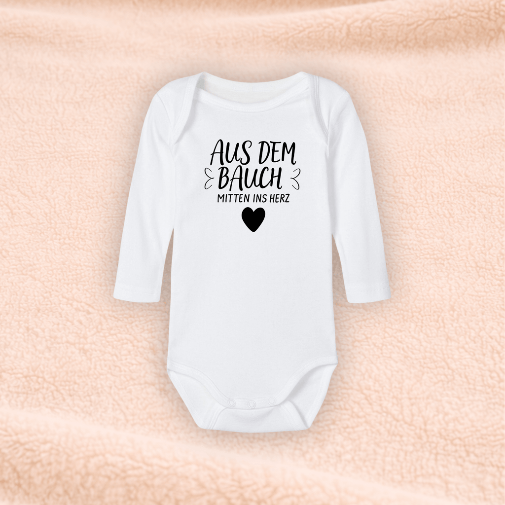 Langarmbody - Aus dem Bauch Direkt ins Herz KrzR DruckZone