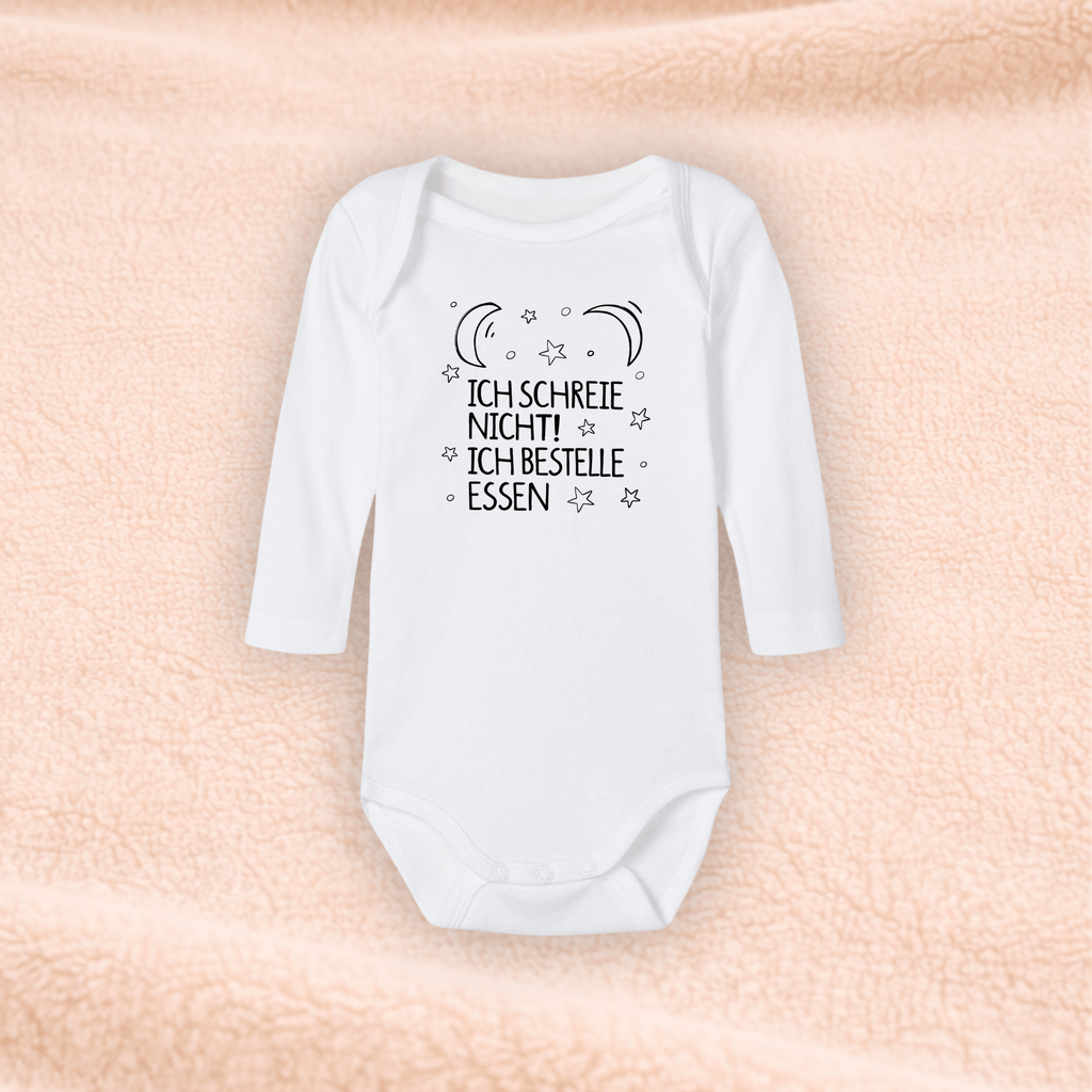 Langarmbody - Ich schreie Nicht! Ich bestelle Essen KrzR DruckZone