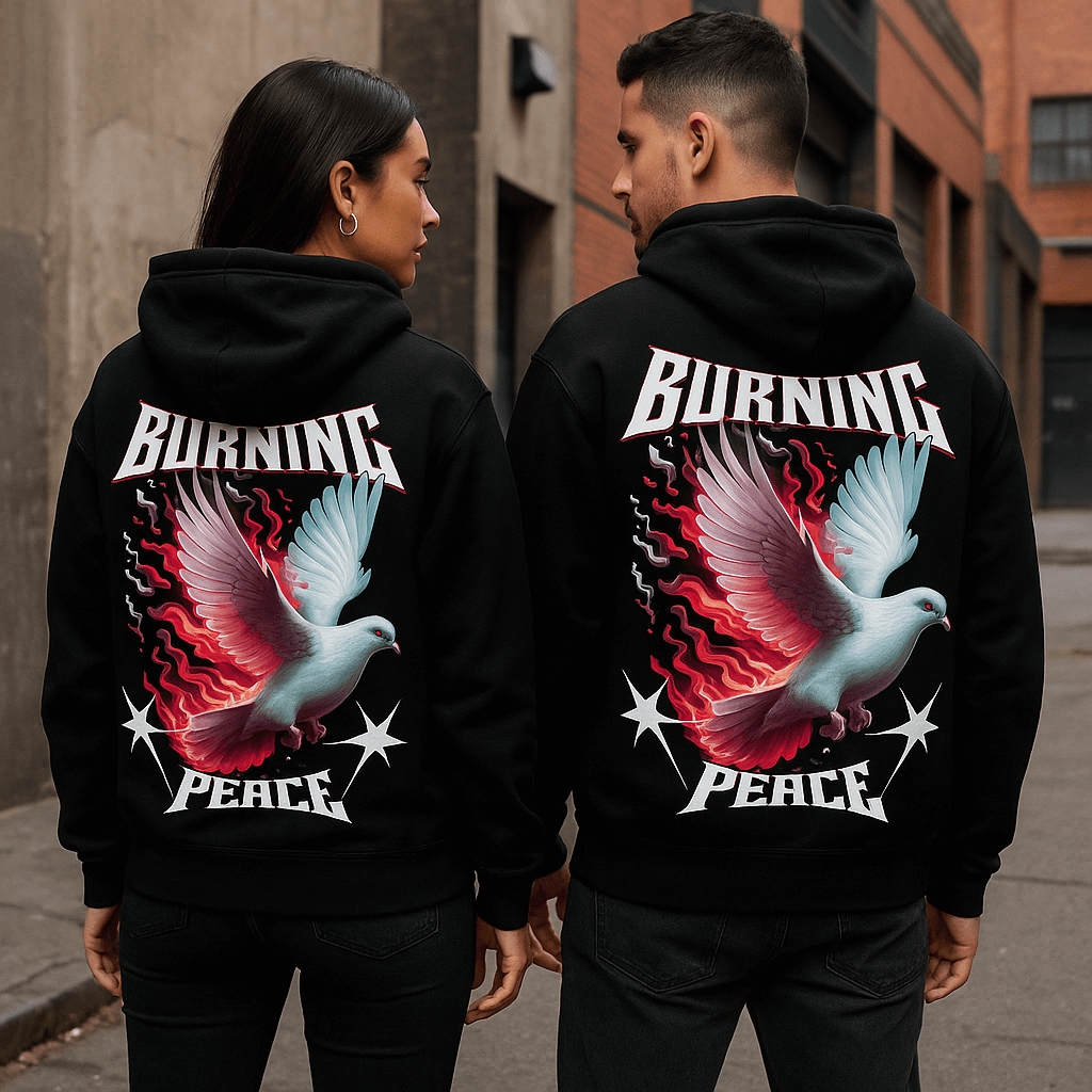 Premium Hoodie „Burning Peace“ KrzR DruckZone