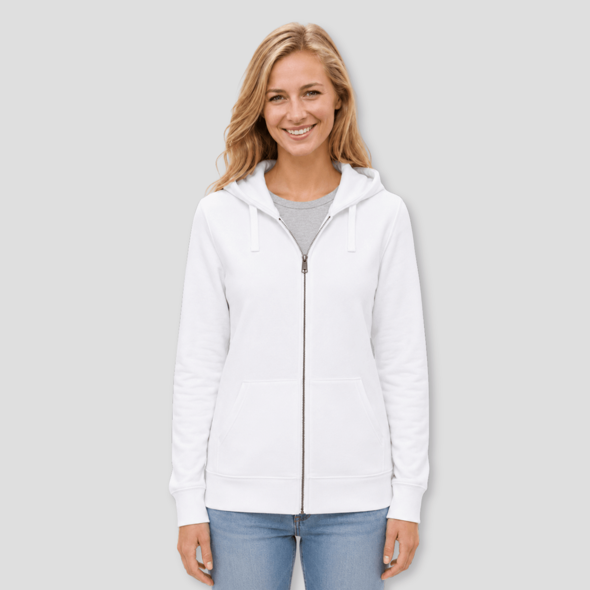 Damen Kapuzen-Sweatjacke mit Reißverschluss KrzR DruckZone