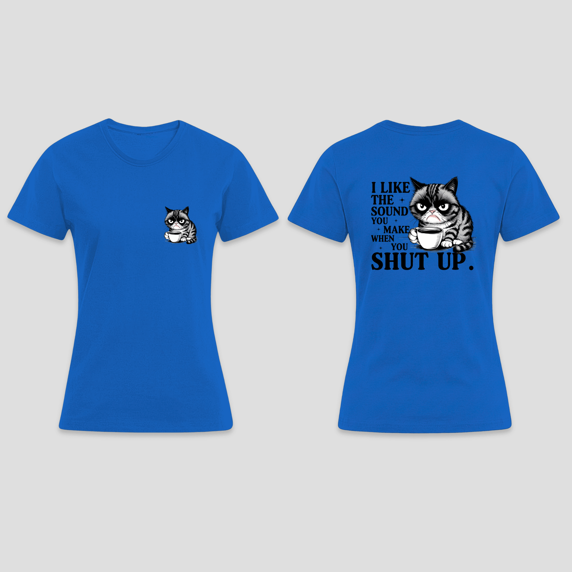Premium T-Shirt - „Shut up“ | Lustiges Katzen Shirt KrzR DruckZone