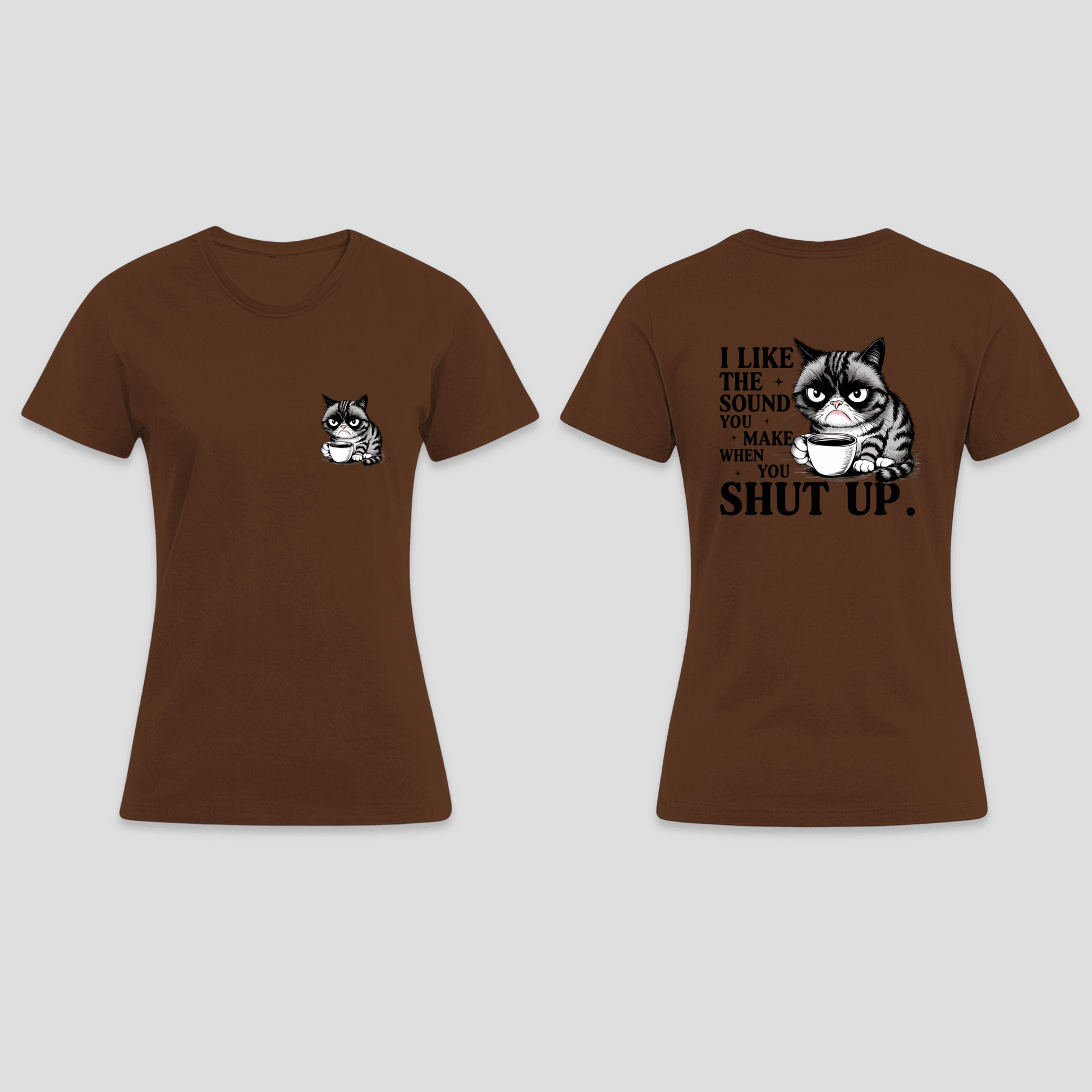 Premium T-Shirt - „Shut up“ | Lustiges Katzen Shirt KrzR DruckZone