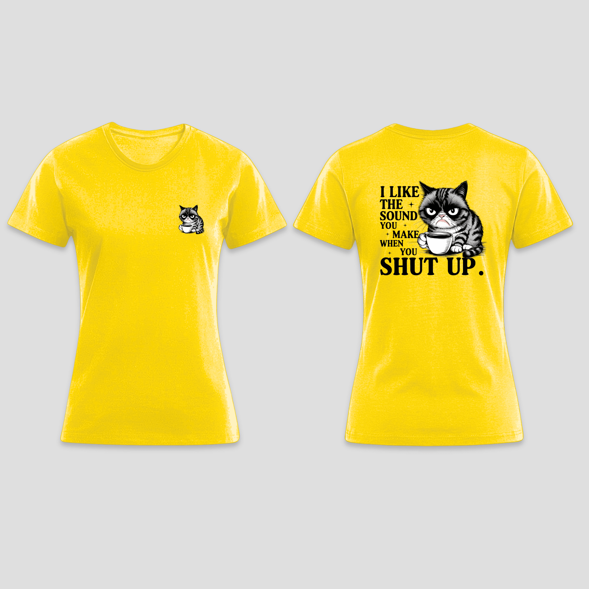 Premium T-Shirt - „Shut up“ | Lustiges Katzen Shirt KrzR DruckZone