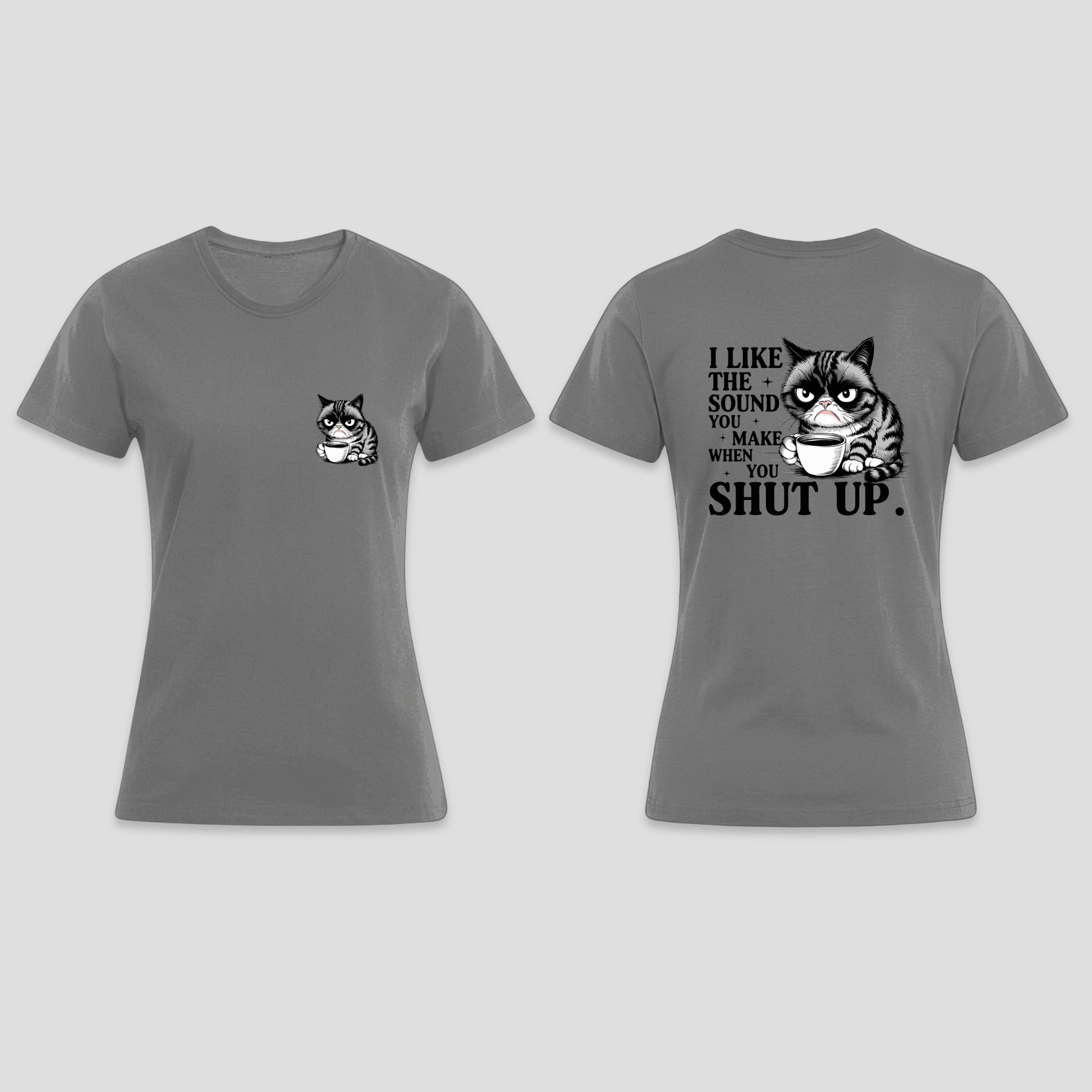 Premium T-Shirt - „Shut up“ | Lustiges Katzen Shirt KrzR DruckZone
