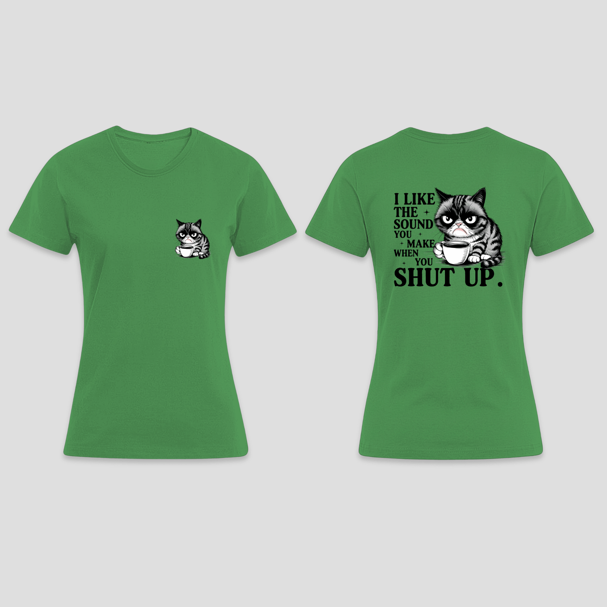 Premium T-Shirt - „Shut up“ | Lustiges Katzen Shirt KrzR DruckZone