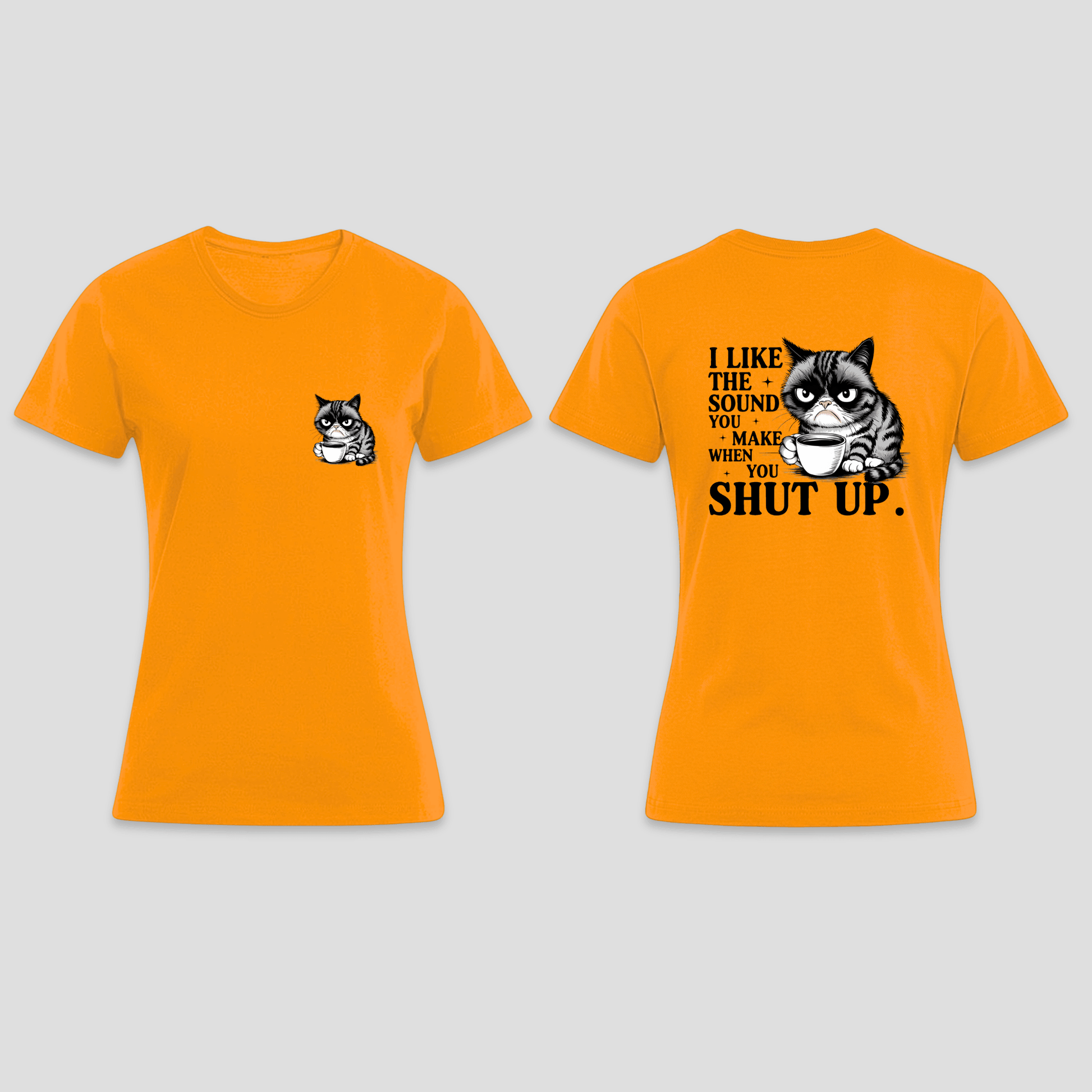 Premium T-Shirt - „Shut up“ | Lustiges Katzen Shirt KrzR DruckZone