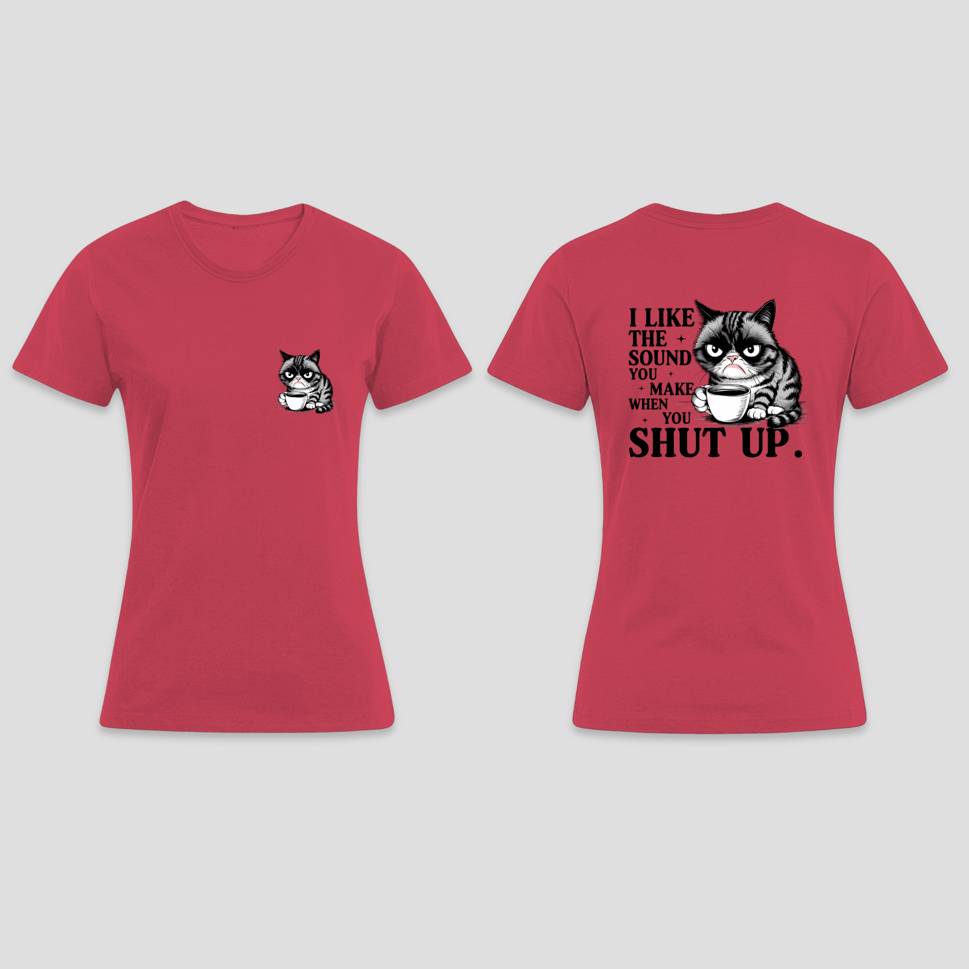 Premium T-Shirt - „Shut up“ | Lustiges Katzen Shirt KrzR DruckZone
