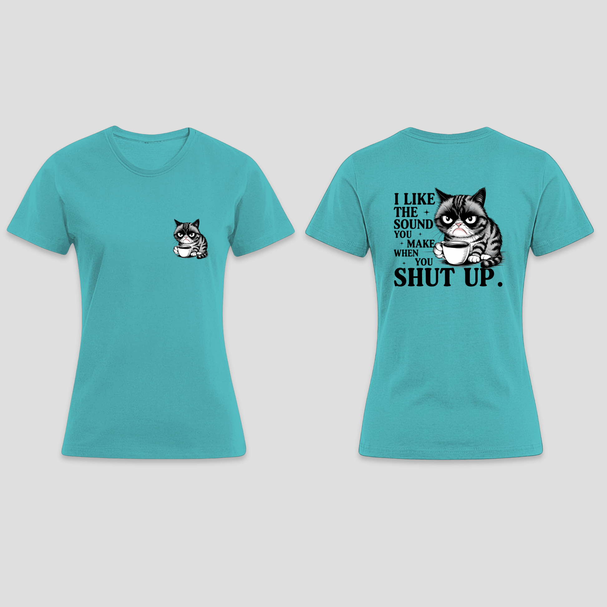 Premium T-Shirt - „Shut up“ | Lustiges Katzen Shirt KrzR DruckZone