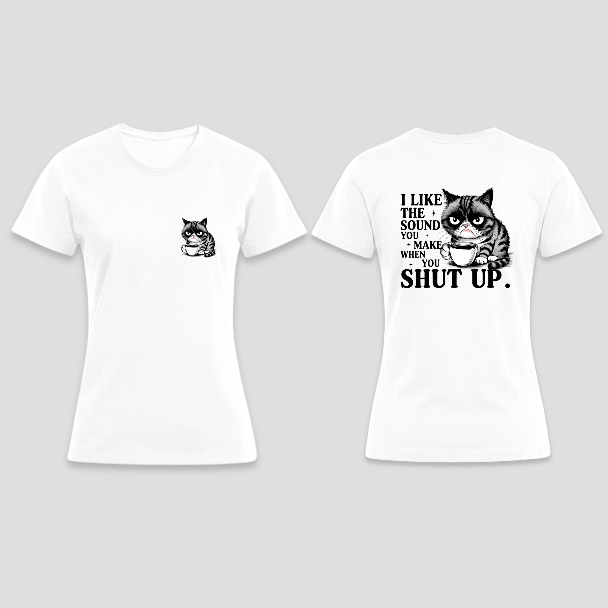 Premium T-Shirt - „Shut up“ | Lustiges Katzen Shirt KrzR DruckZone
