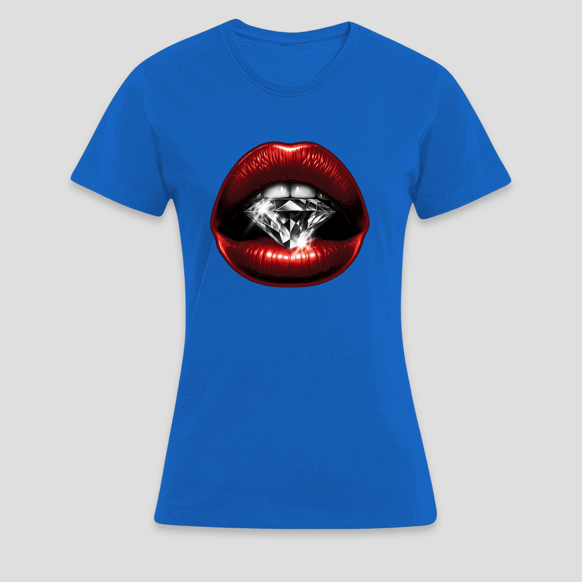 Premium T-Shirt Lippen Diamant | Statement Print für sie KrzR DruckZone