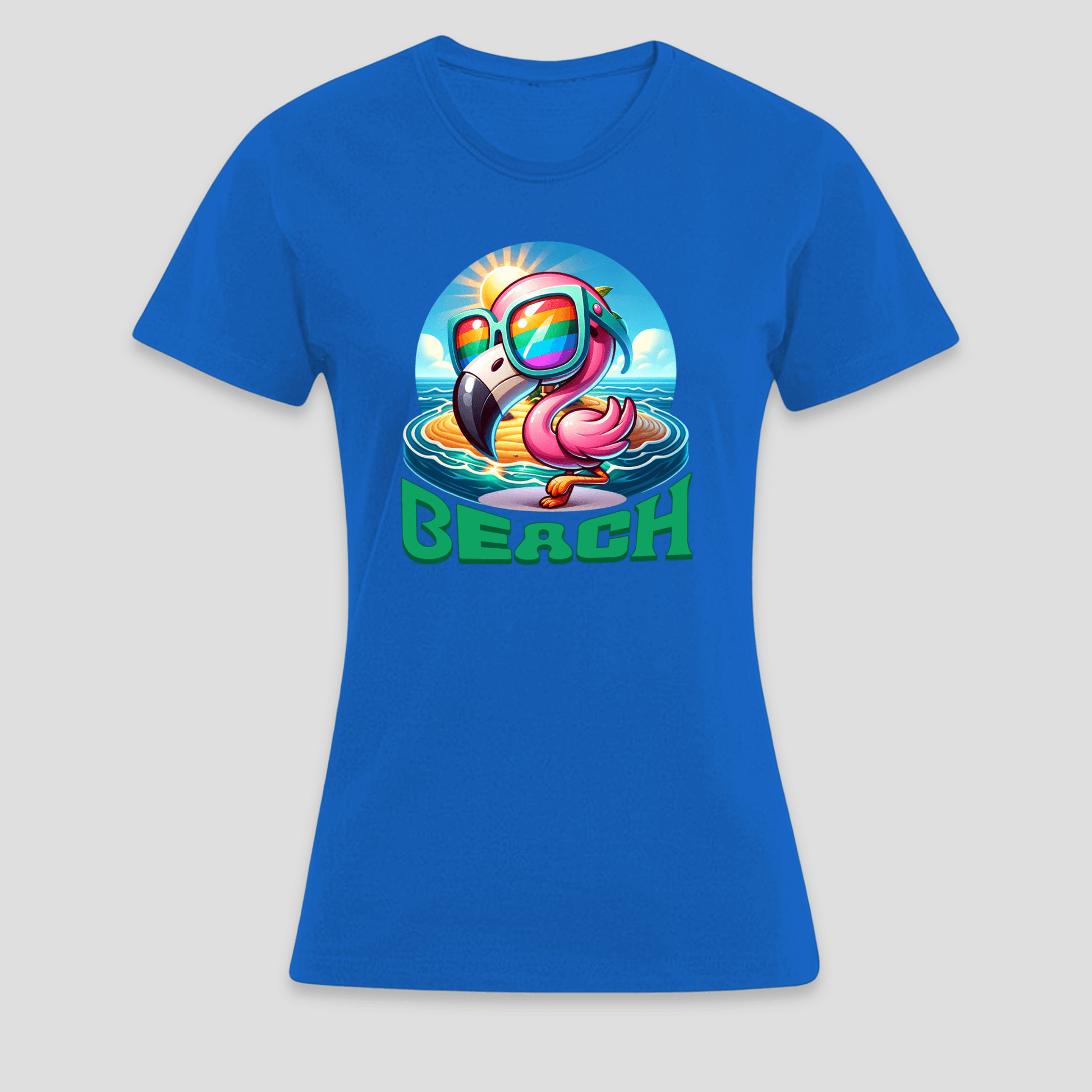 Premium T-Shirt "Flamingo Beach " | Sommer Statement-Print KrzR DruckZone