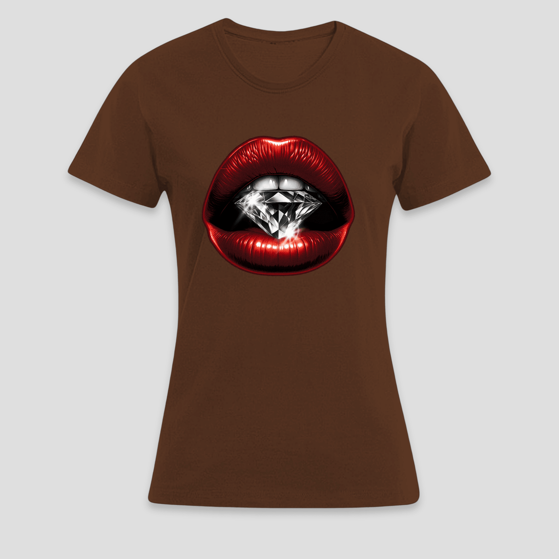 Premium T-Shirt Lippen Diamant | Statement Print für sie KrzR DruckZone