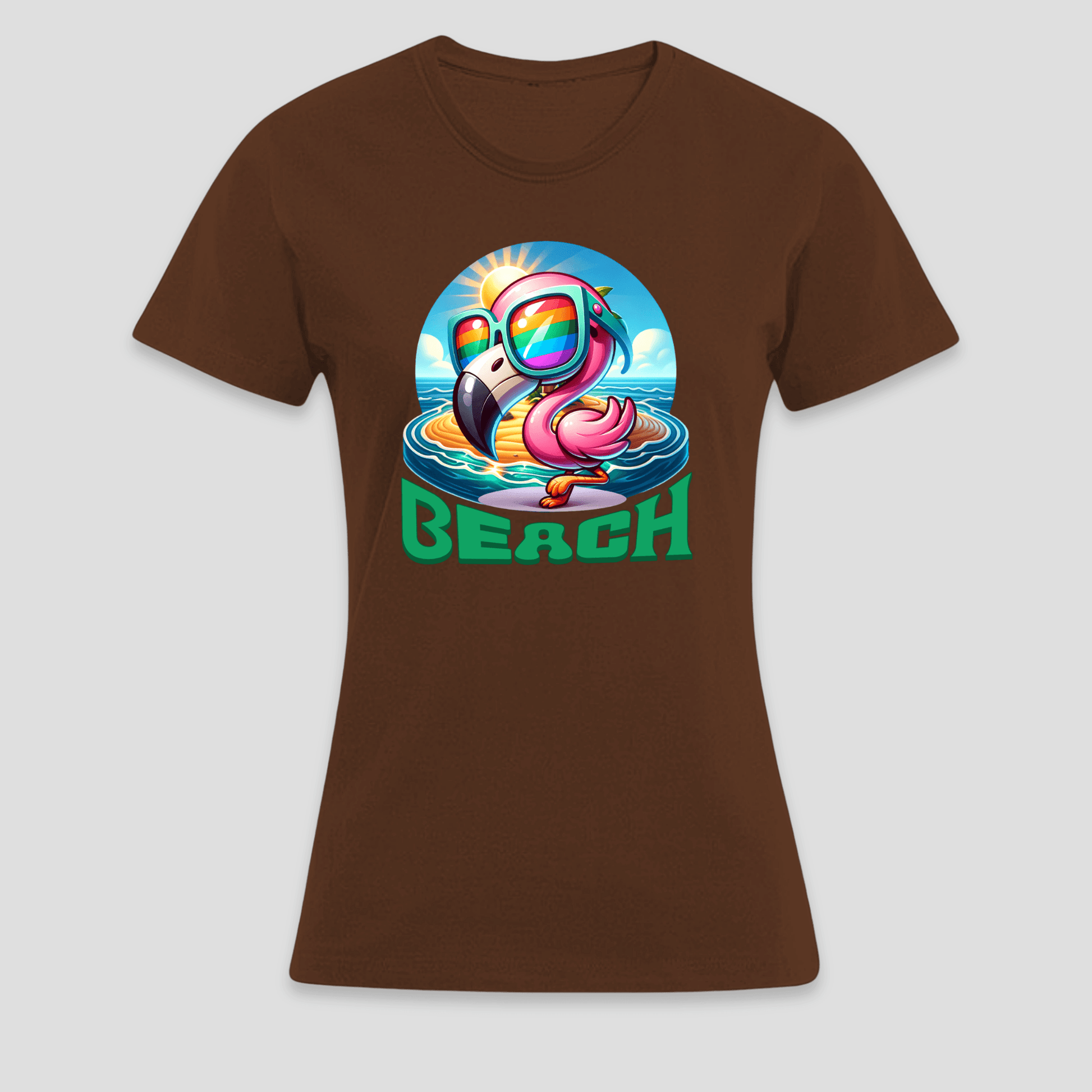 Premium T-Shirt "Flamingo Beach " | Sommer Statement-Print KrzR DruckZone