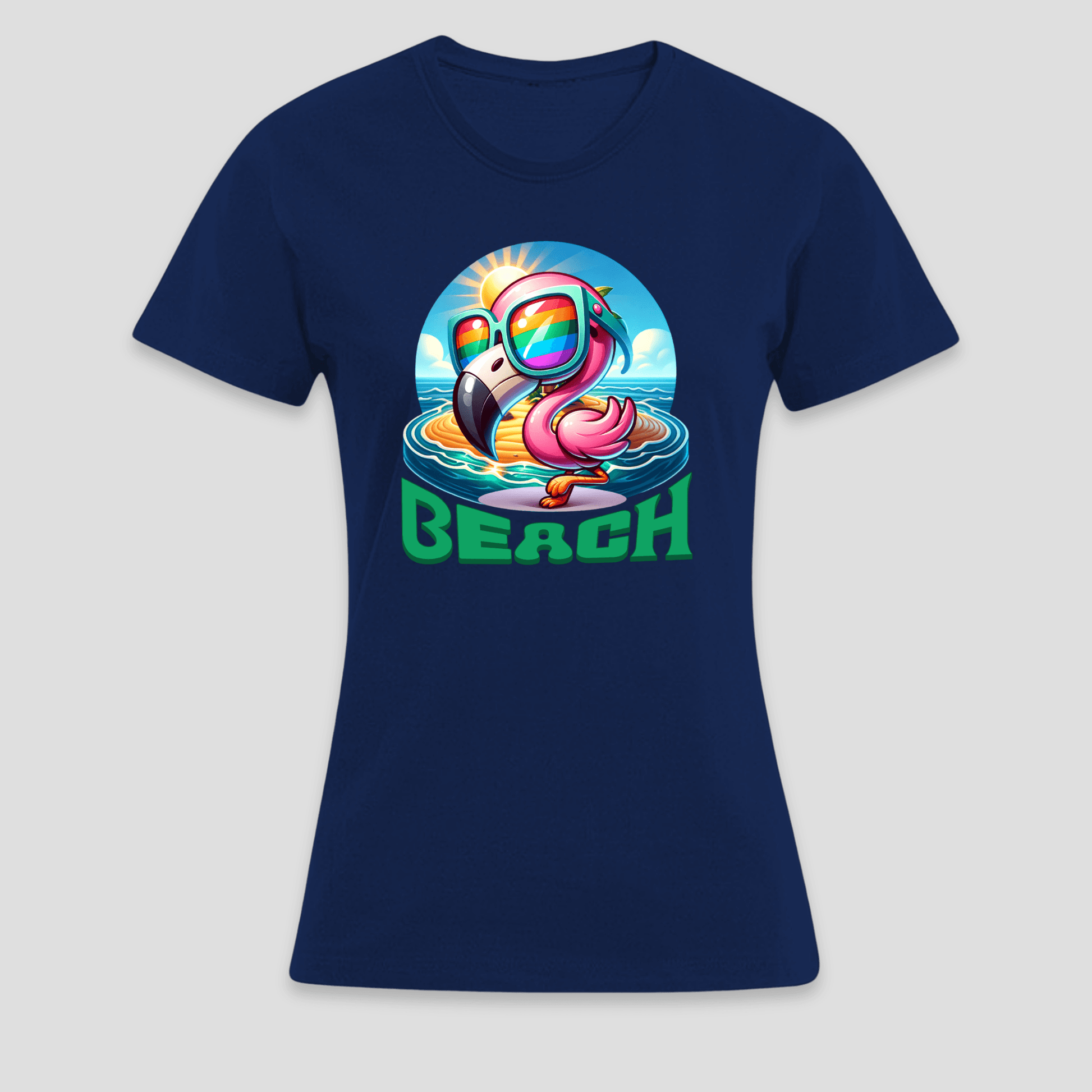 Premium T-Shirt "Flamingo Beach " | Sommer Statement-Print KrzR DruckZone