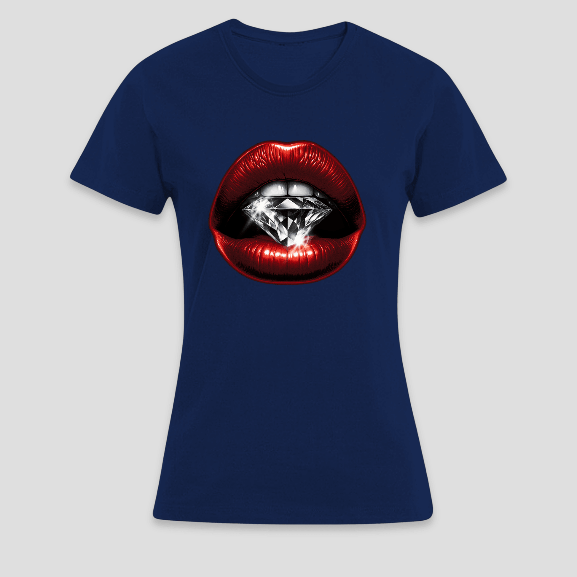 Premium T-Shirt Lippen Diamant | Statement Print für sie KrzR DruckZone