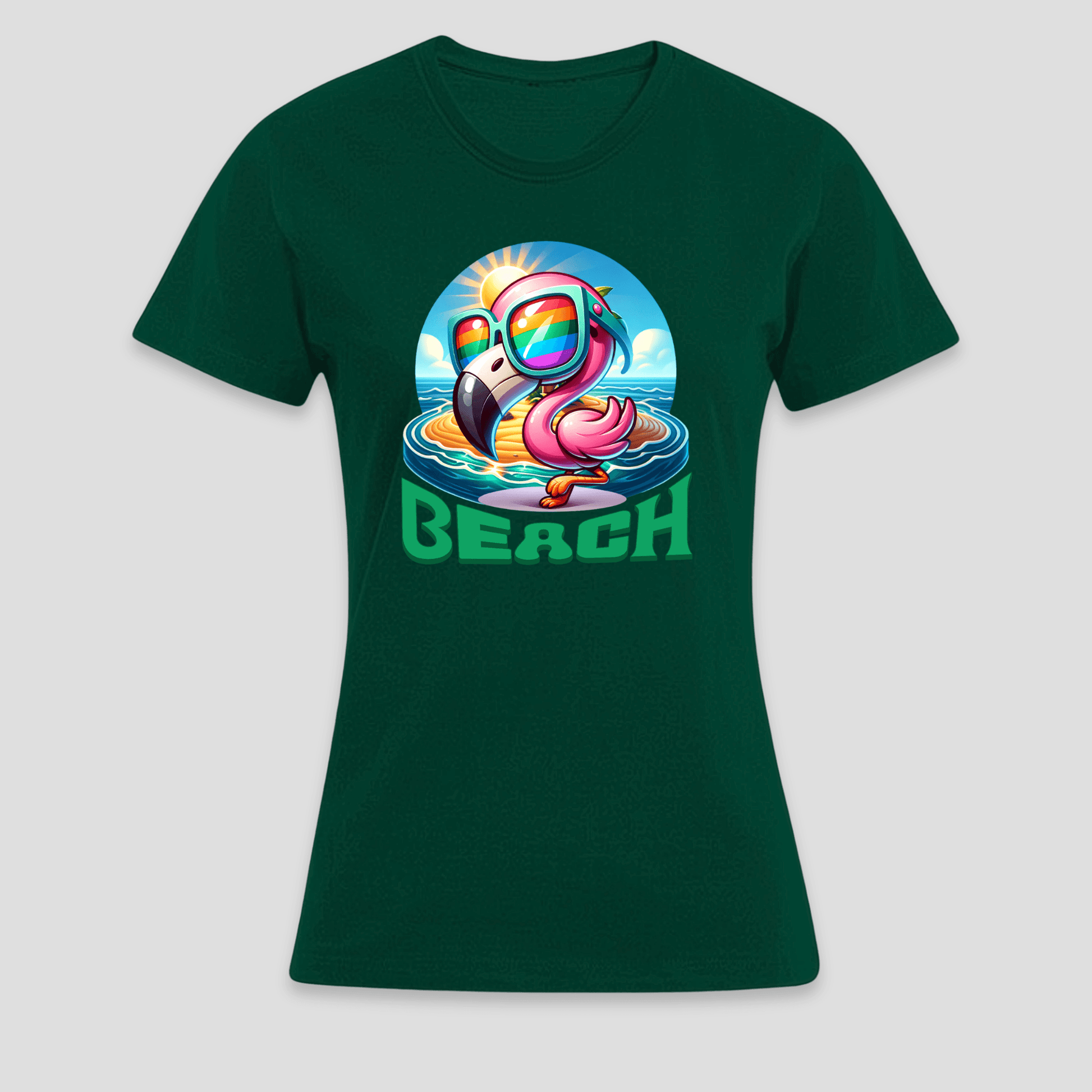Premium T-Shirt "Flamingo Beach " | Sommer Statement-Print KrzR DruckZone