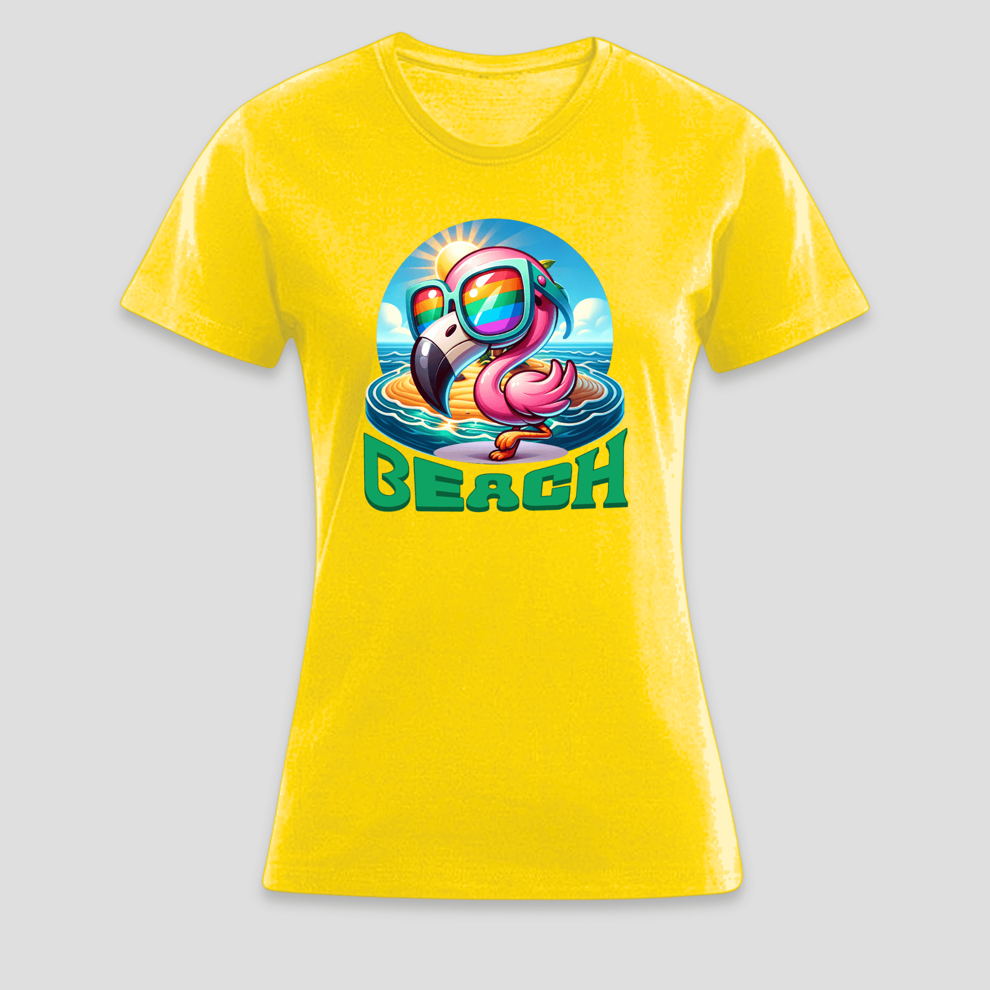 Premium T-Shirt "Flamingo Beach " | Sommer Statement-Print KrzR DruckZone
