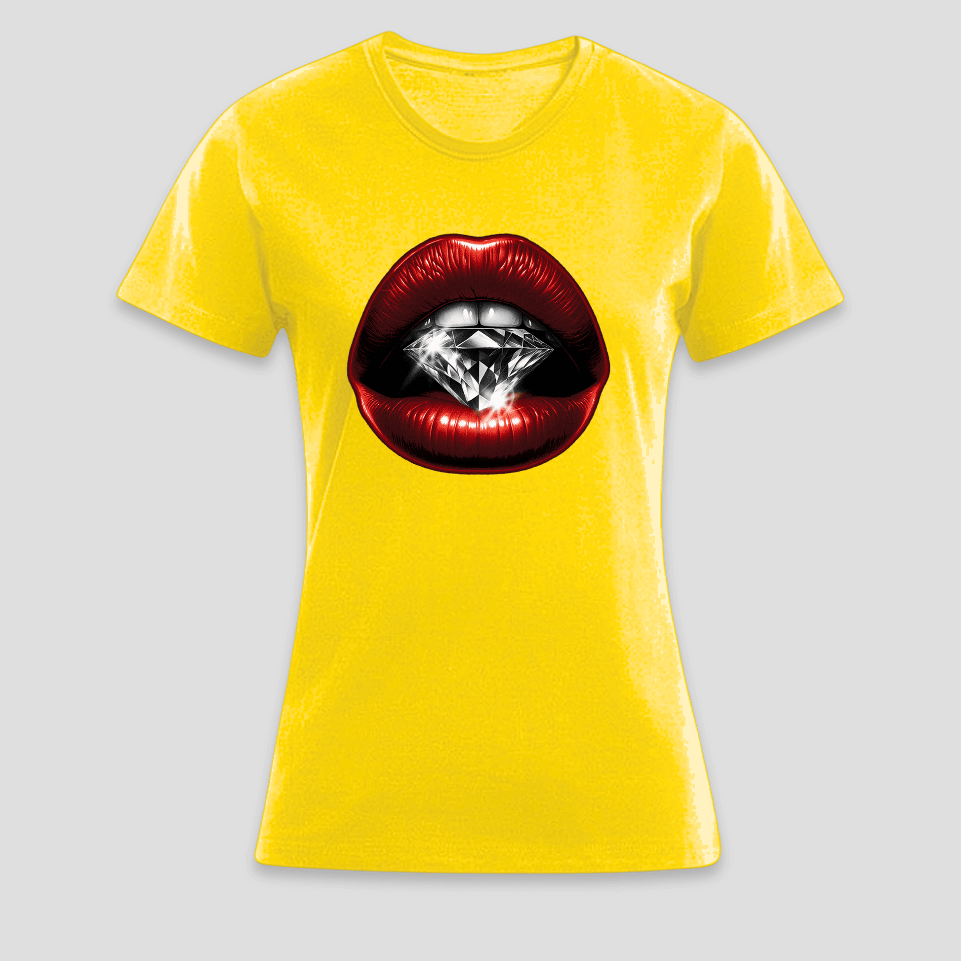 Premium T-Shirt Lippen Diamant | Statement Print für sie KrzR DruckZone