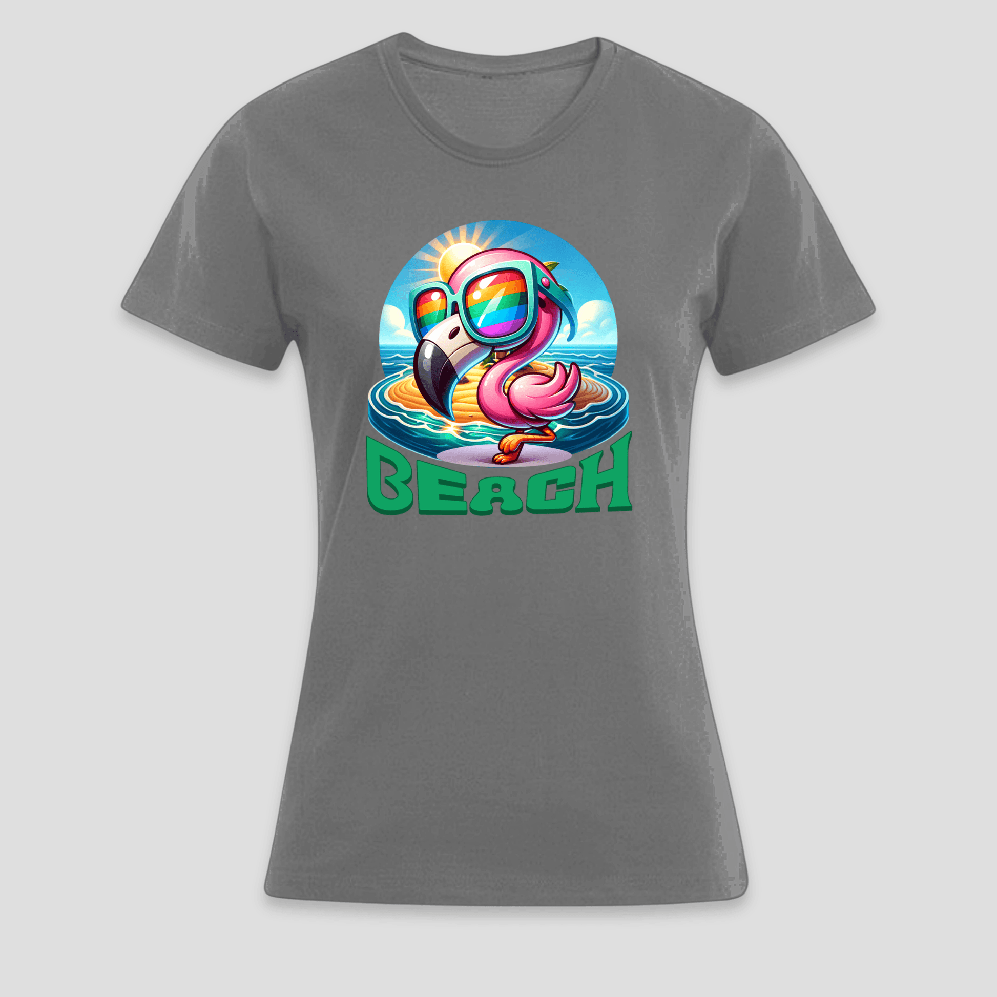 Premium T-Shirt "Flamingo Beach " | Sommer Statement-Print KrzR DruckZone