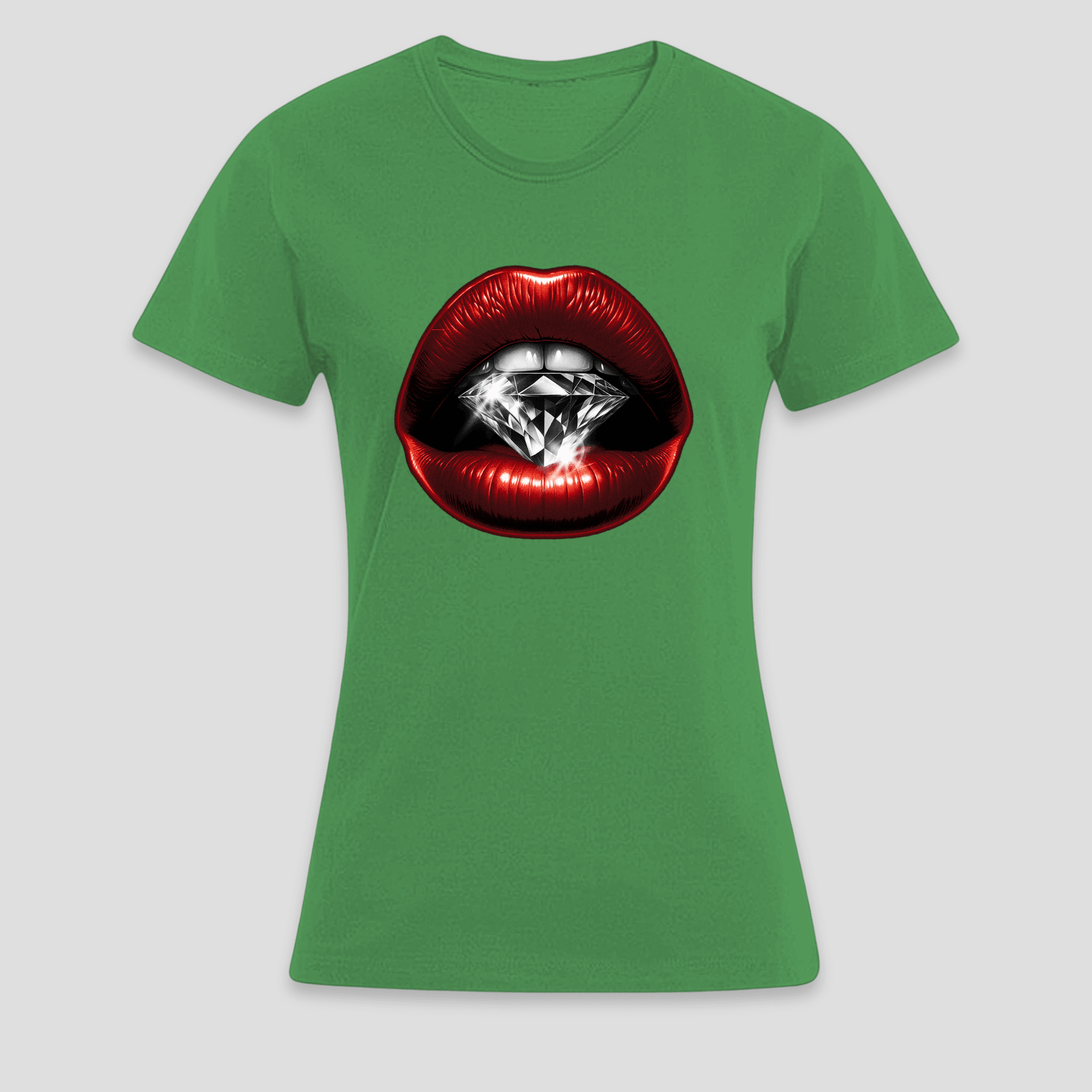 Premium T-Shirt Lippen Diamant | Statement Print für sie KrzR DruckZone