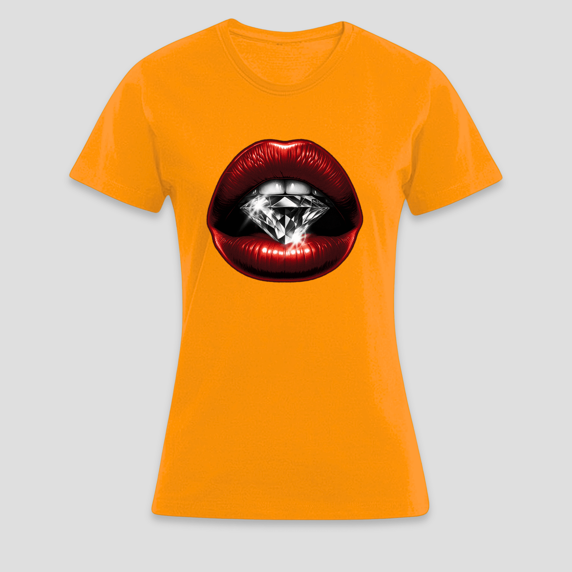 Premium T-Shirt Lippen Diamant | Statement Print für sie KrzR DruckZone