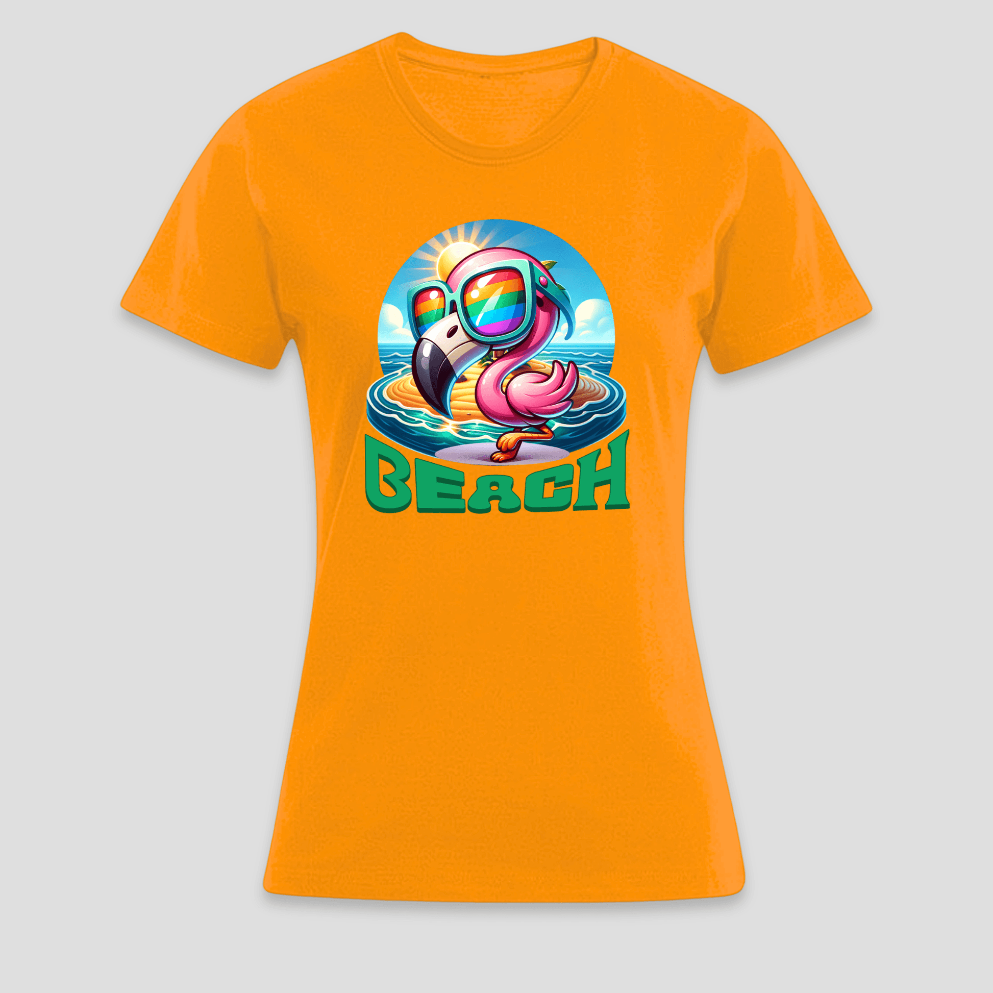 Premium T-Shirt "Flamingo Beach " | Sommer Statement-Print KrzR DruckZone