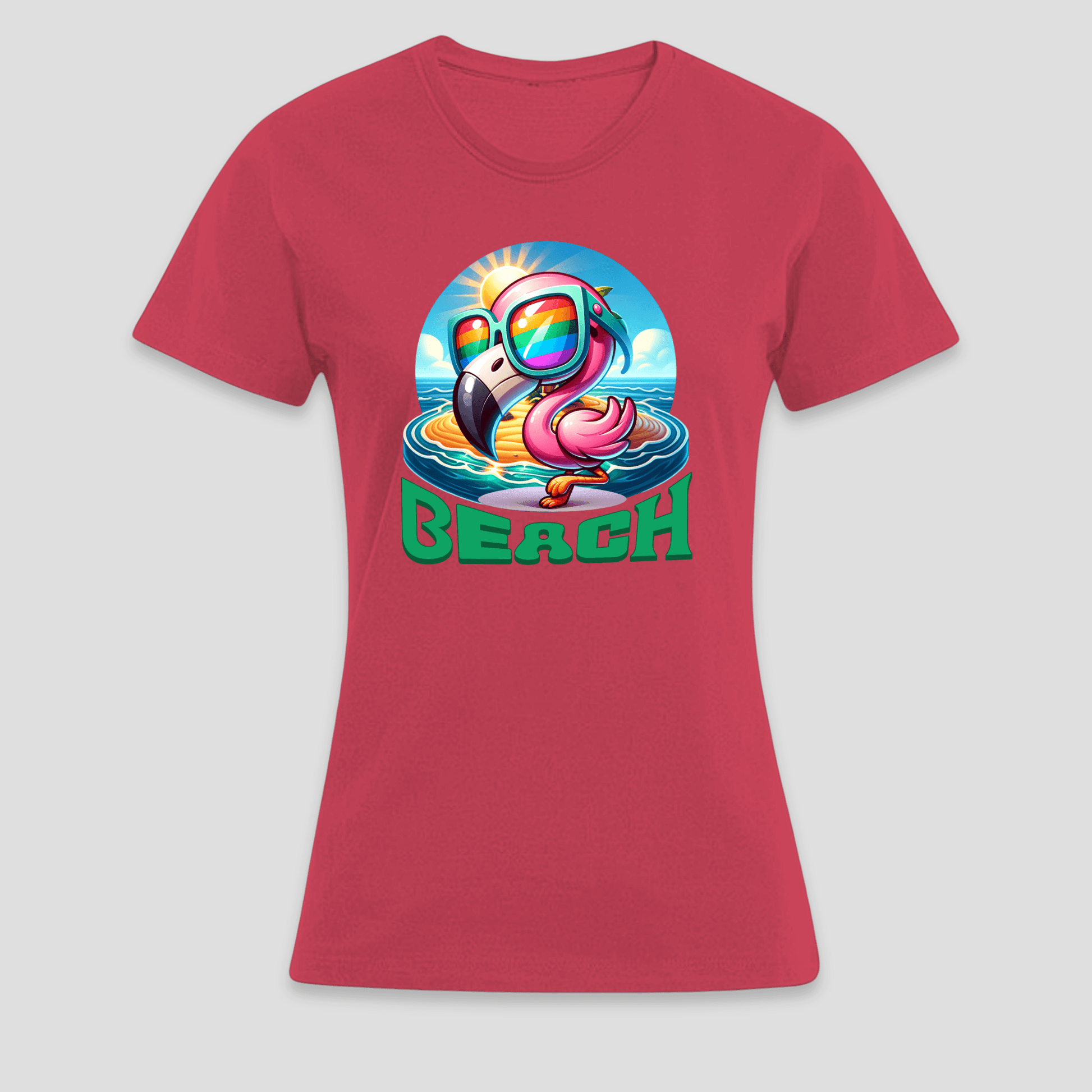Premium T-Shirt "Flamingo Beach " | Sommer Statement-Print KrzR DruckZone