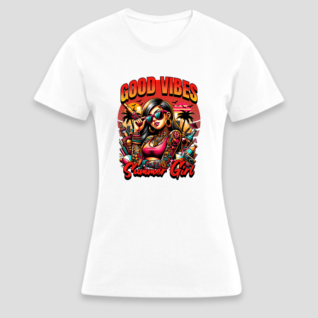 Premium T-Shirt Good Vibes | Sommer Statement KrzR DruckZone