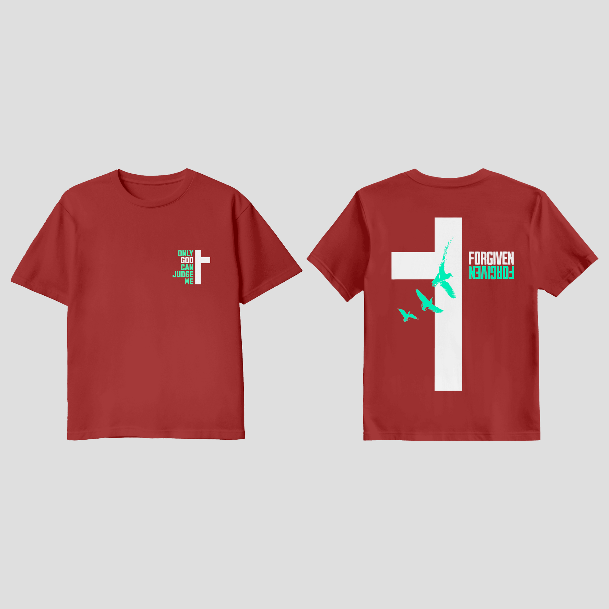 Faith T-Shirt – Christian Streetwear mit Kreuz & „Only God Can Judge Me“ KrzR DruckZone
