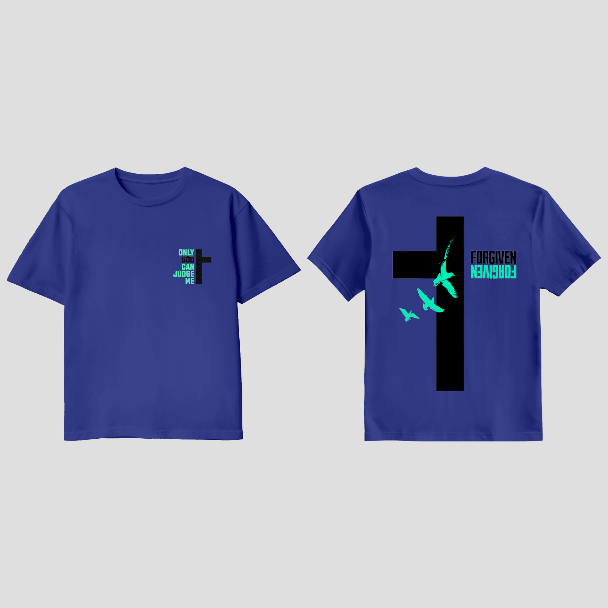 Faith T-Shirt – Christian Streetwear mit Kreuz & „Only God Can Judge Me“ KrzR DruckZone