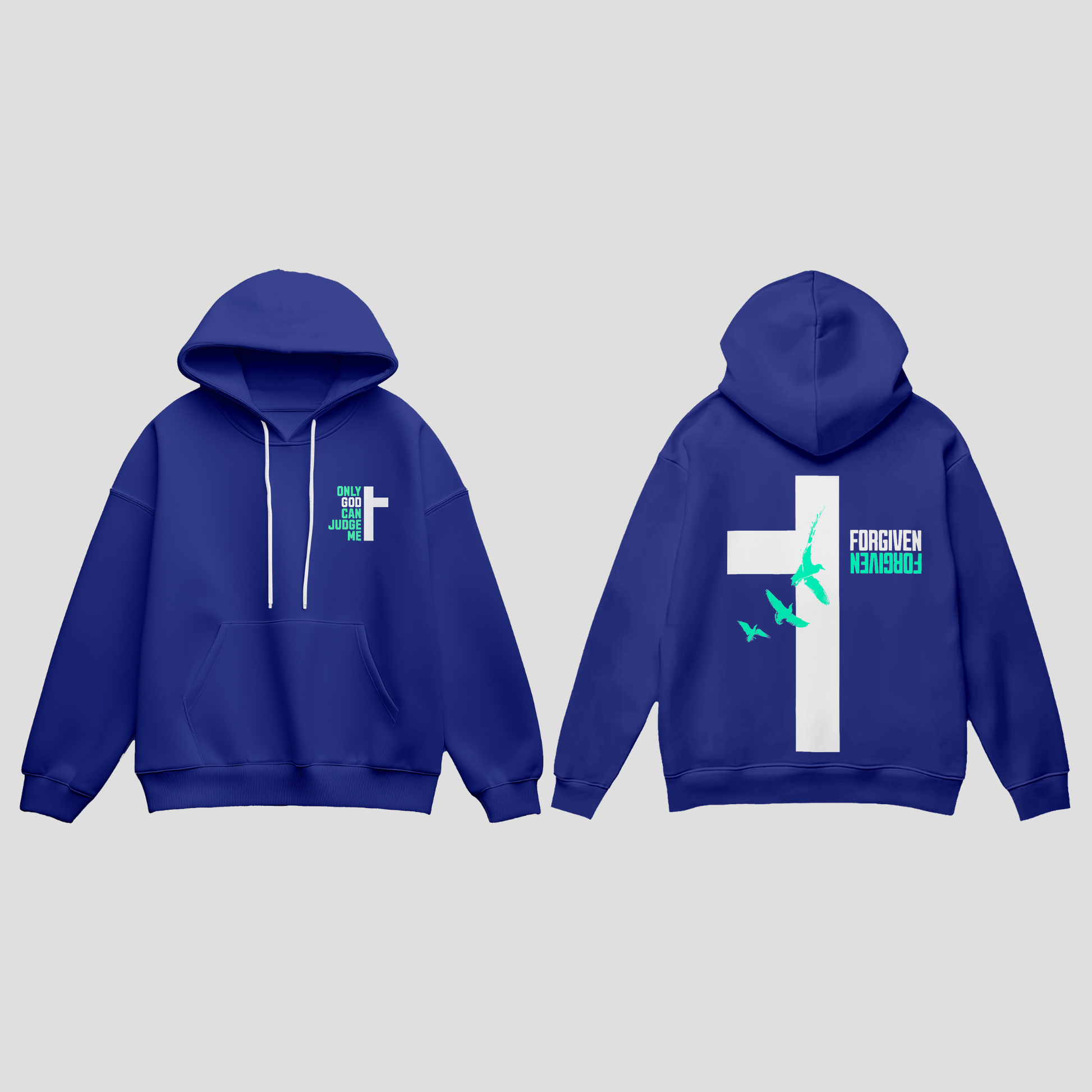 Premium Hoodie Faith – Forgiven Cross mit Kreuz & Tauben KrzR DruckZone