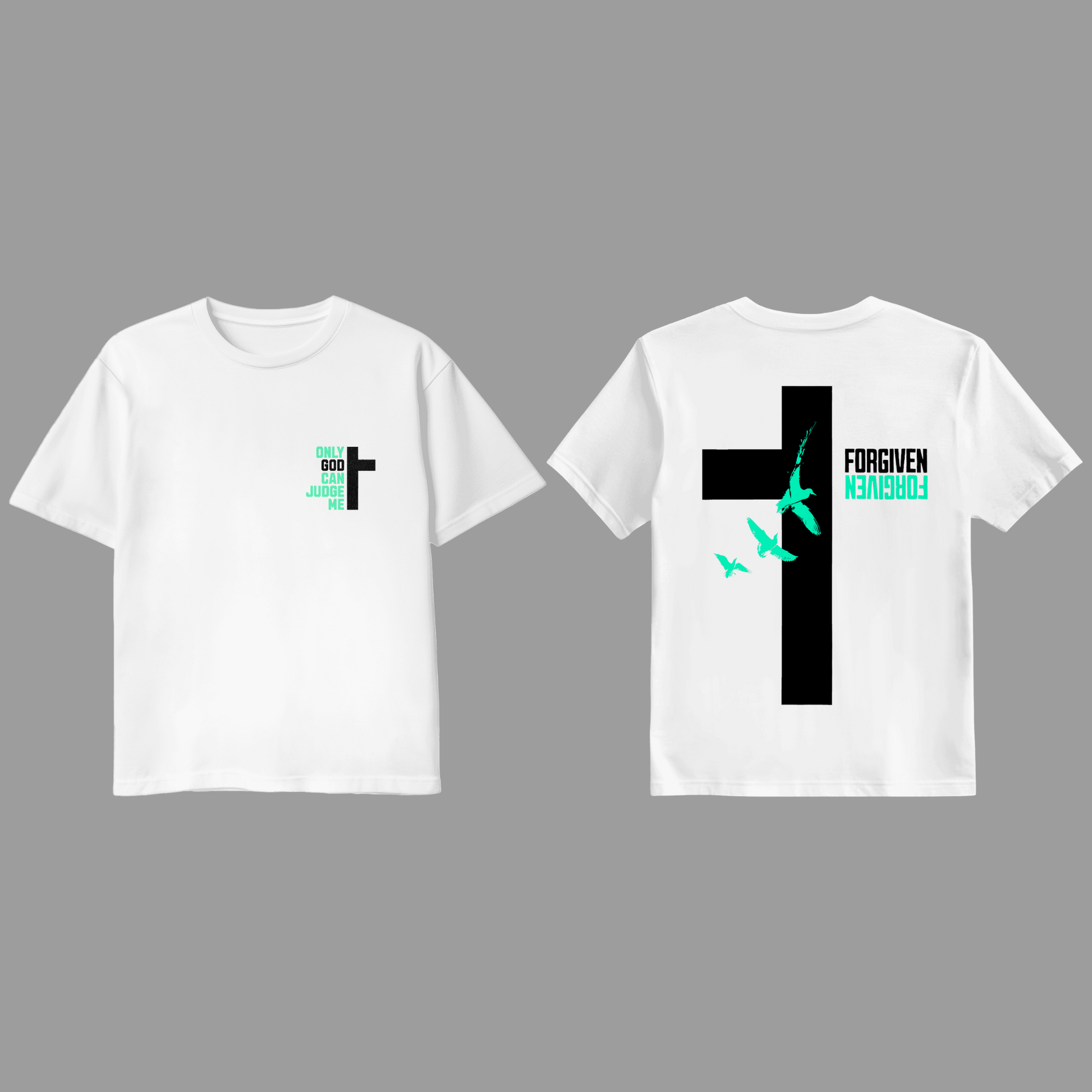 Faith T-Shirt – Christian Streetwear mit Kreuz & „Only God Can Judge Me“ KrzR DruckZone