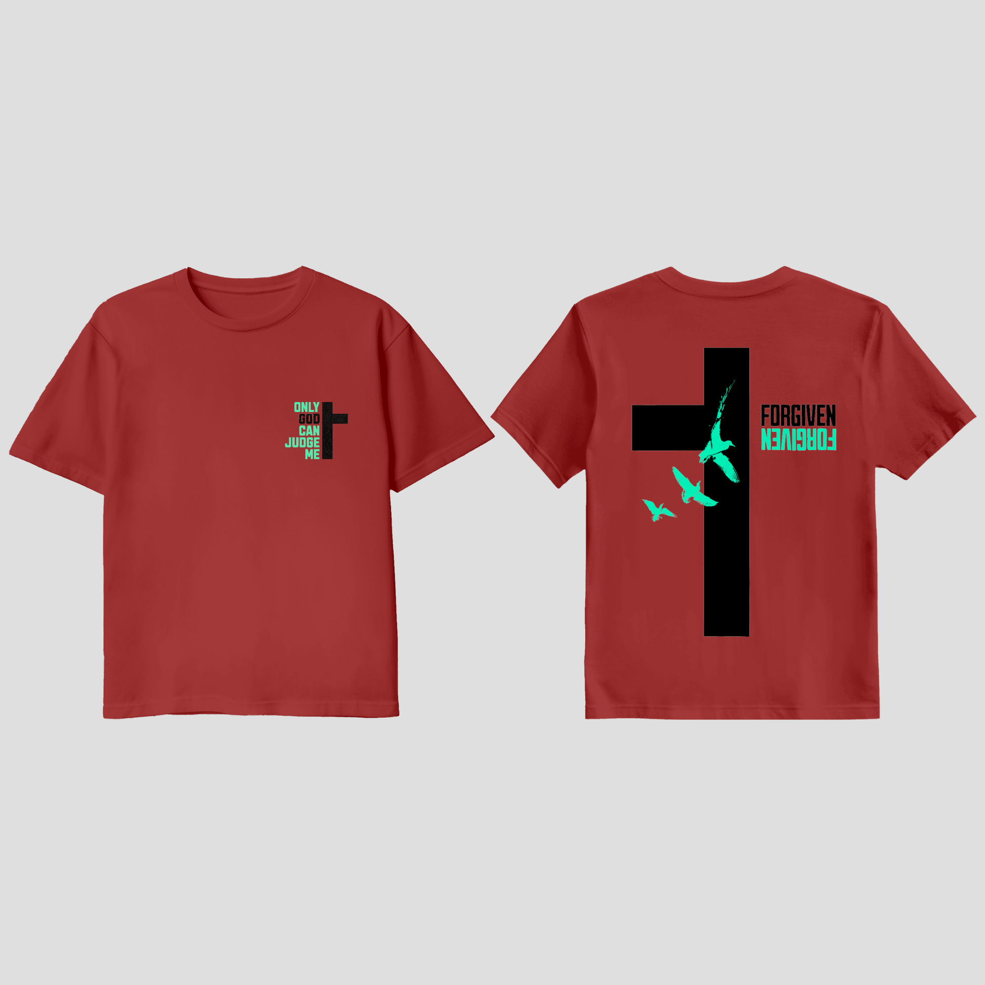 Faith T-Shirt – Christian Streetwear mit Kreuz & „Only God Can Judge Me“ KrzR DruckZone