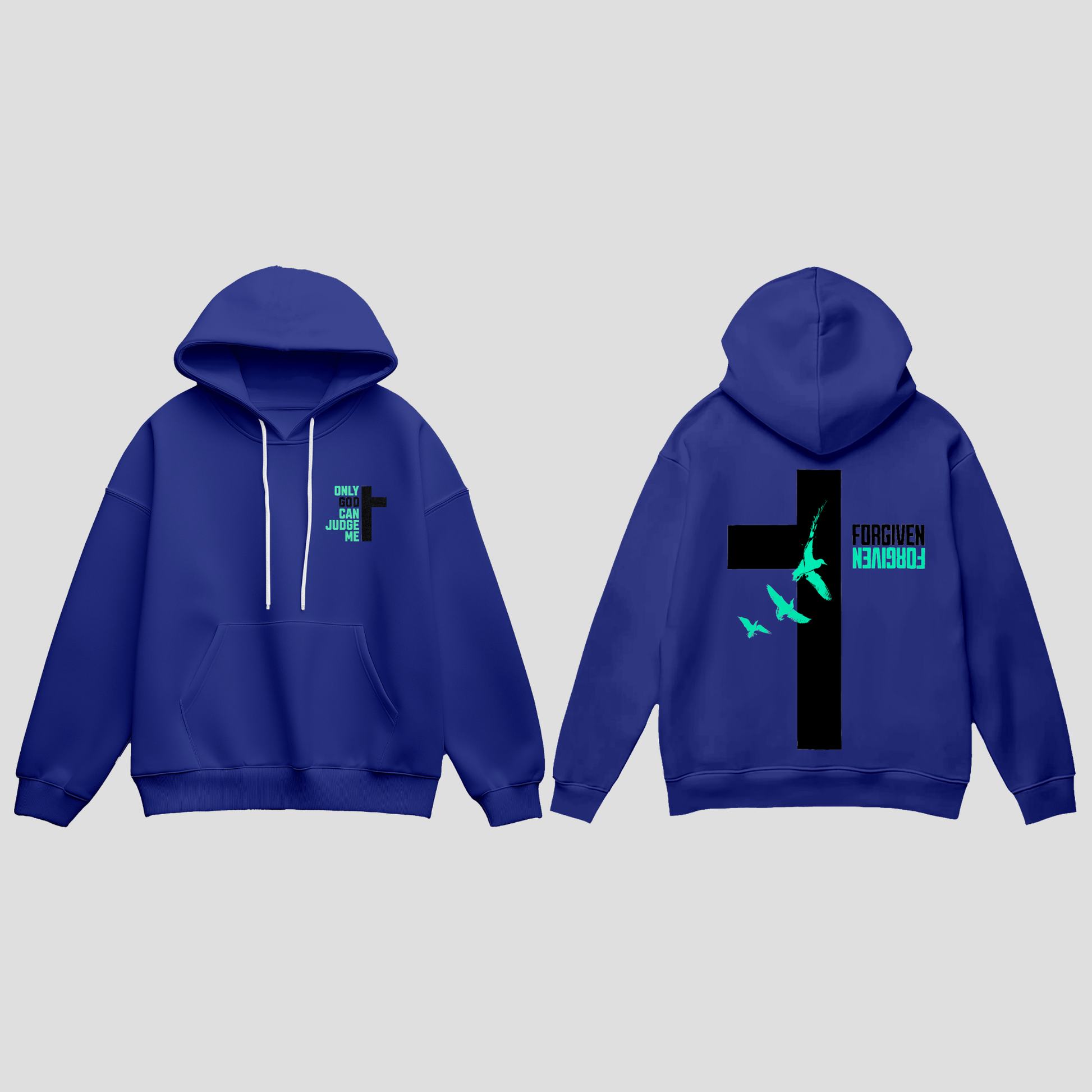 Premium Hoodie Faith – Forgiven Cross mit Kreuz & Tauben KrzR DruckZone
