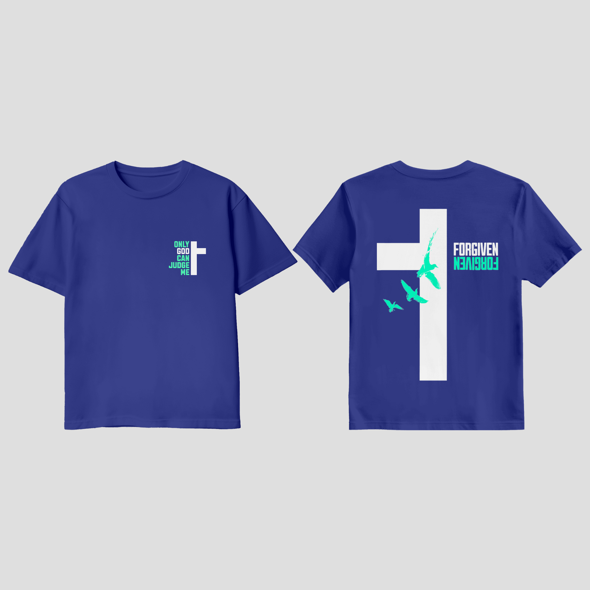 Faith T-Shirt – Christian Streetwear mit Kreuz & „Only God Can Judge Me“ KrzR DruckZone