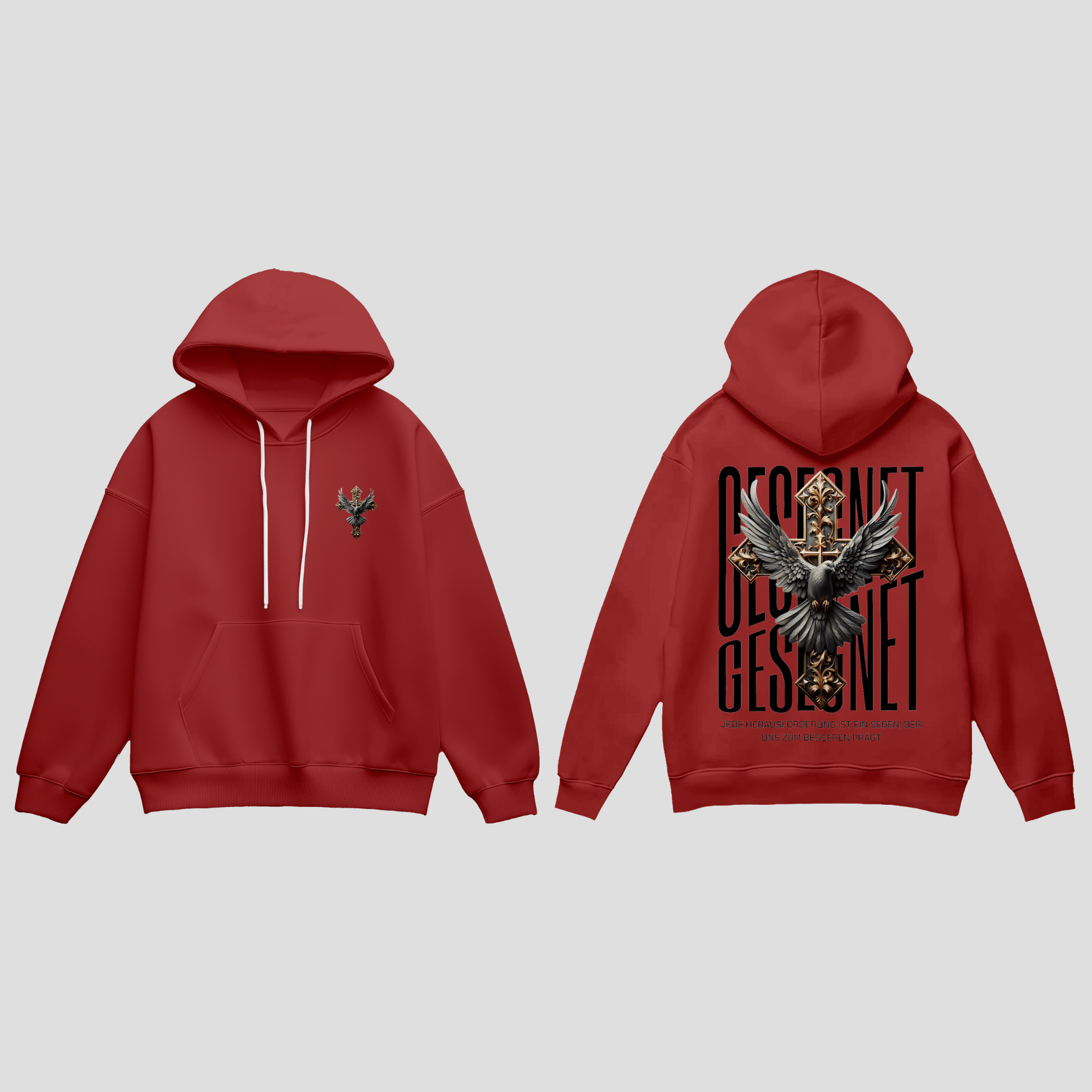 Premium Hoodie Gesegnet – mit Tauben-Design KrzR DruckZone