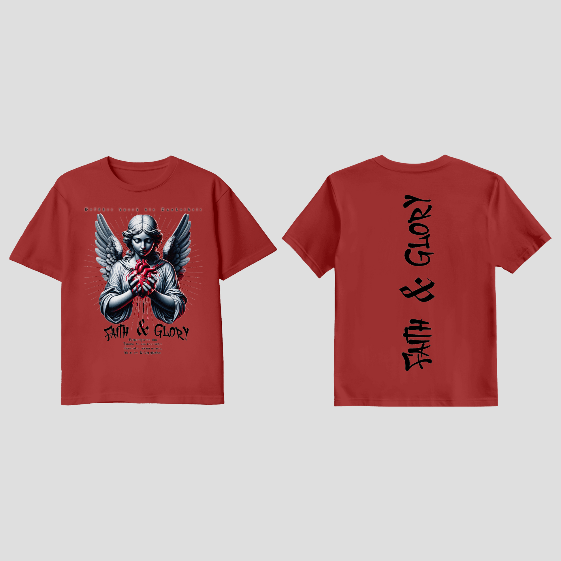 Premium Faith & Glory T-Shirt – Engel Motiv KrzR DruckZone