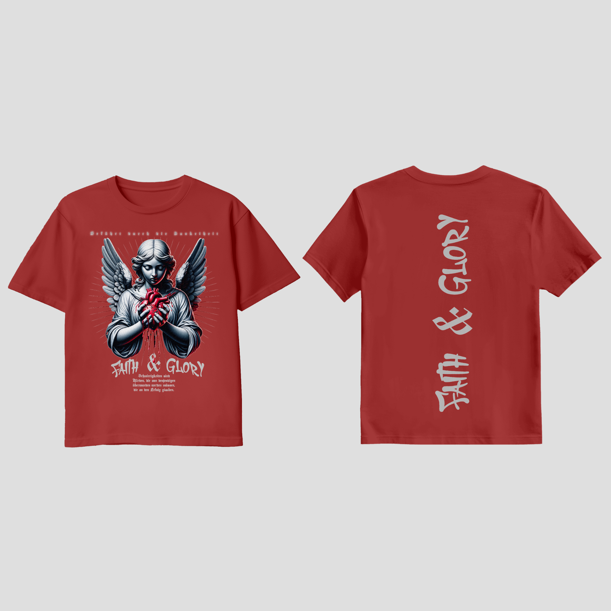 Premium Faith & Glory T-Shirt – Engel Motiv KrzR DruckZone