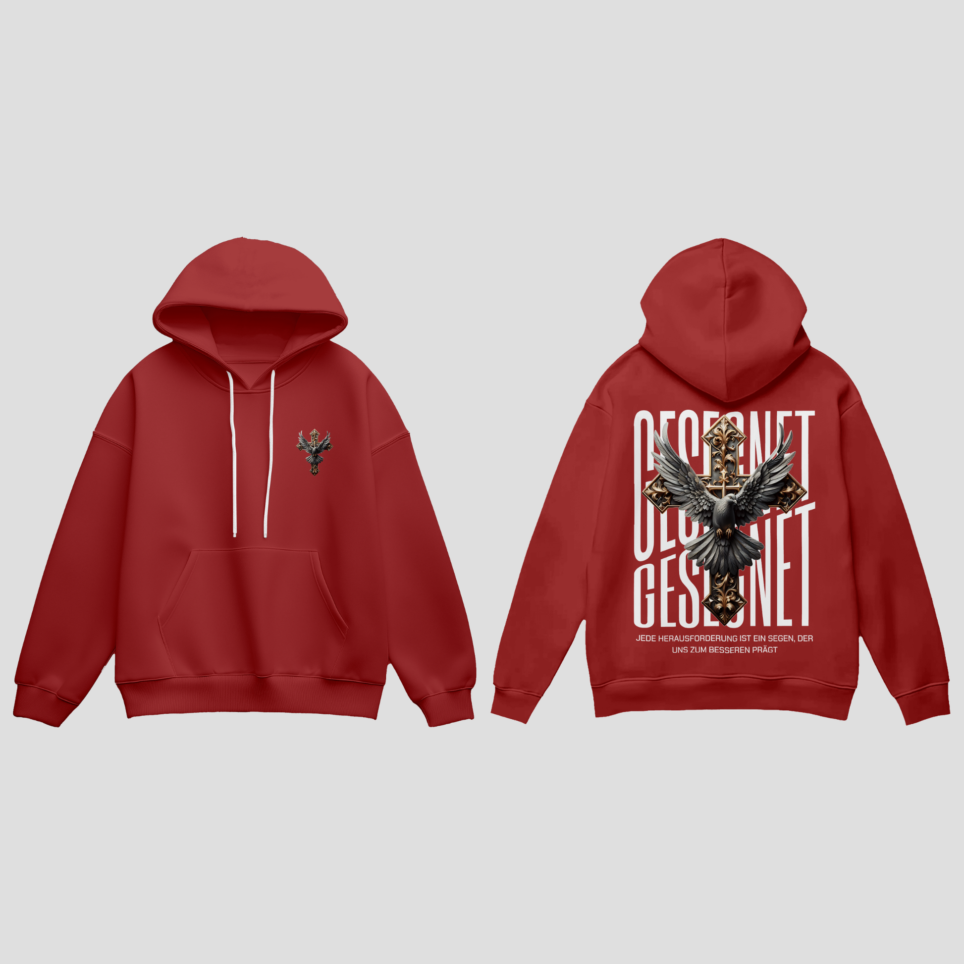 Premium Hoodie Gesegnet – mit Tauben-Design KrzR DruckZone