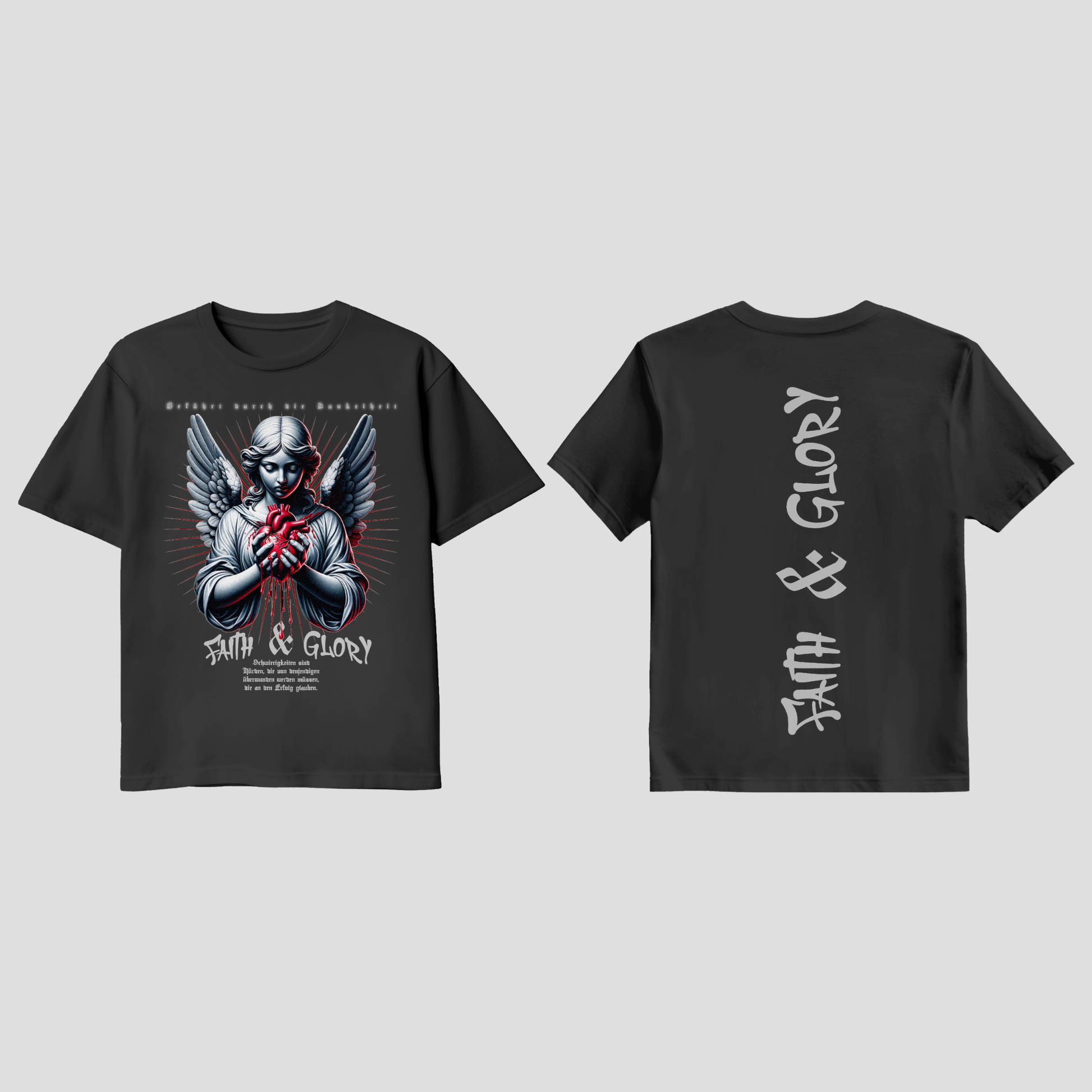 Premium Faith & Glory T-Shirt – Engel Motiv KrzR DruckZone