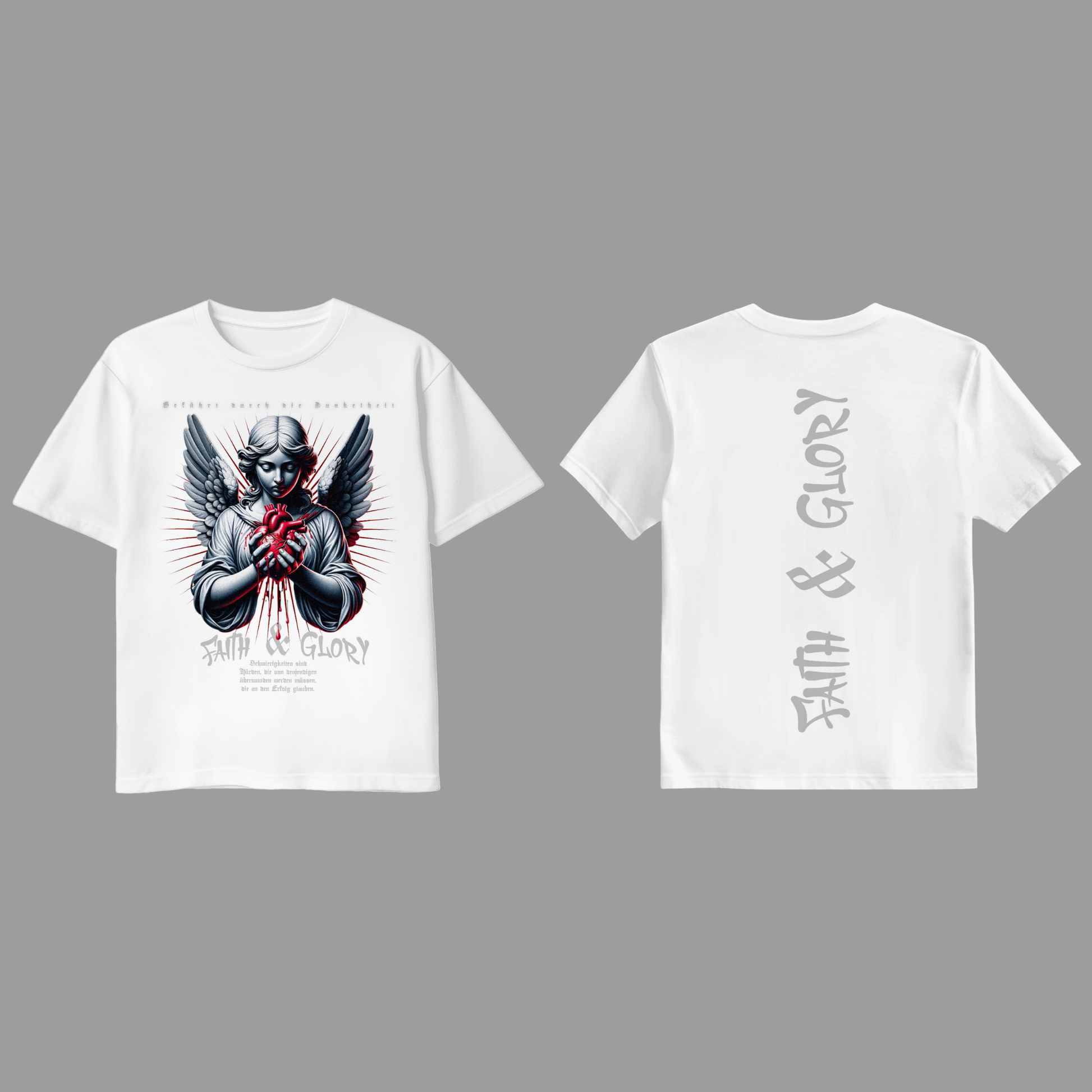 Premium Faith & Glory T-Shirt – Engel Motiv KrzR DruckZone