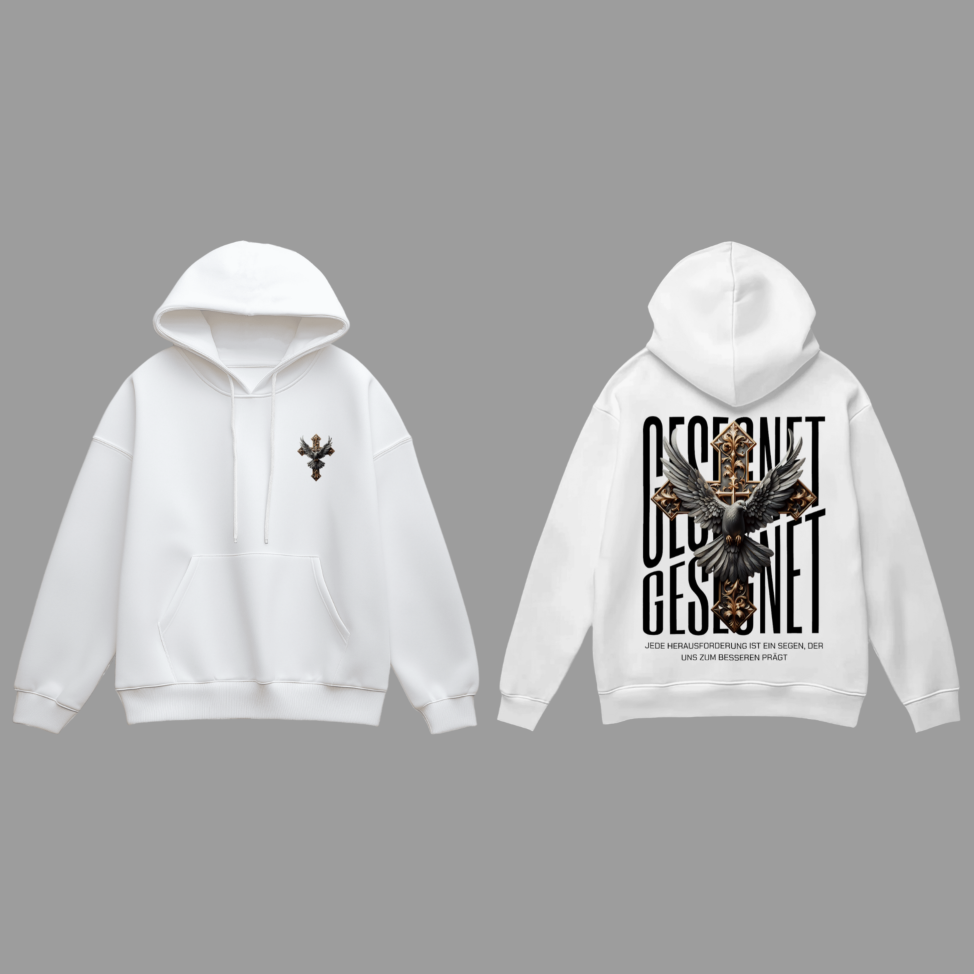 Premium Hoodie Gesegnet – mit Tauben-Design KrzR DruckZone