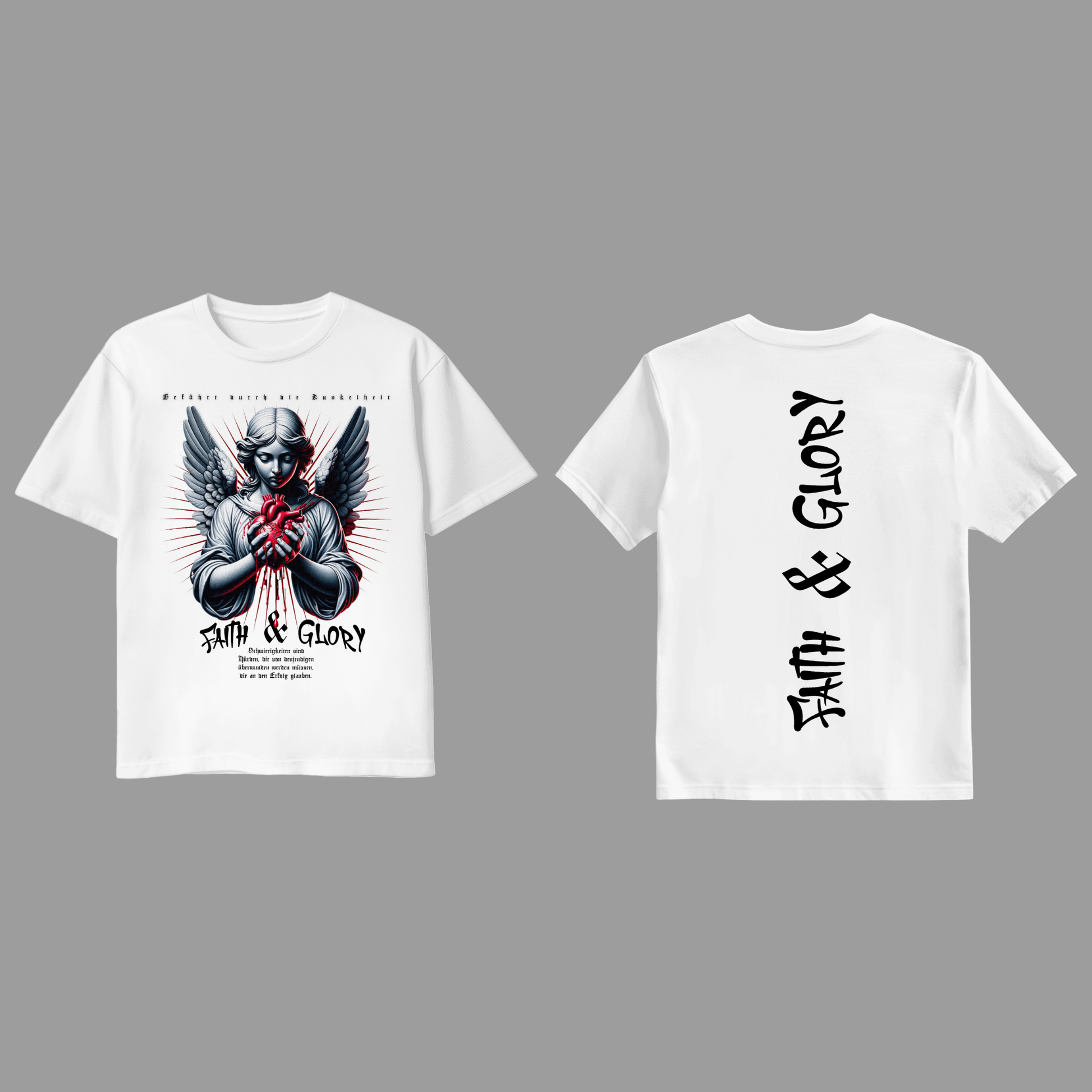 Premium Faith & Glory T-Shirt – Engel Motiv KrzR DruckZone