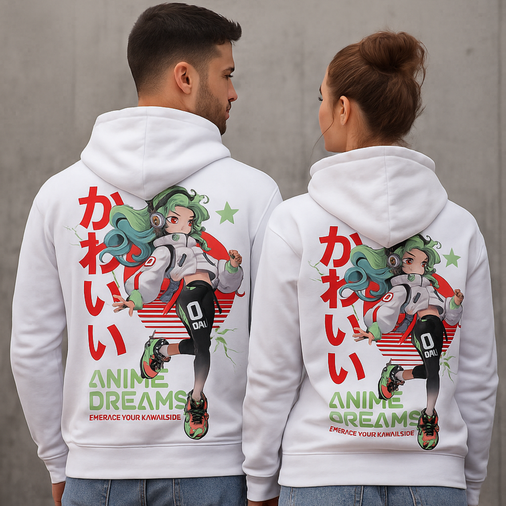 Anime Dreams Hoodie getragen, Anime Girl Hoodie für Damen und Herren