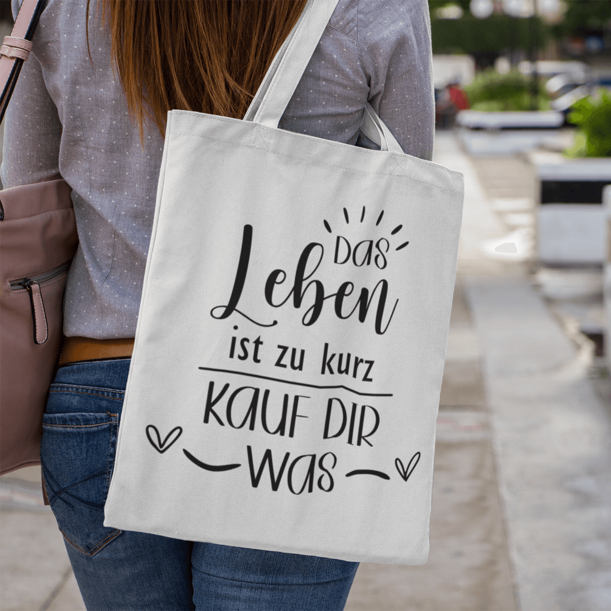 Stofftasche „Das Leben ist zu kurz – kauf dir was“ | Wiederverwendbar KrzR DruckZone