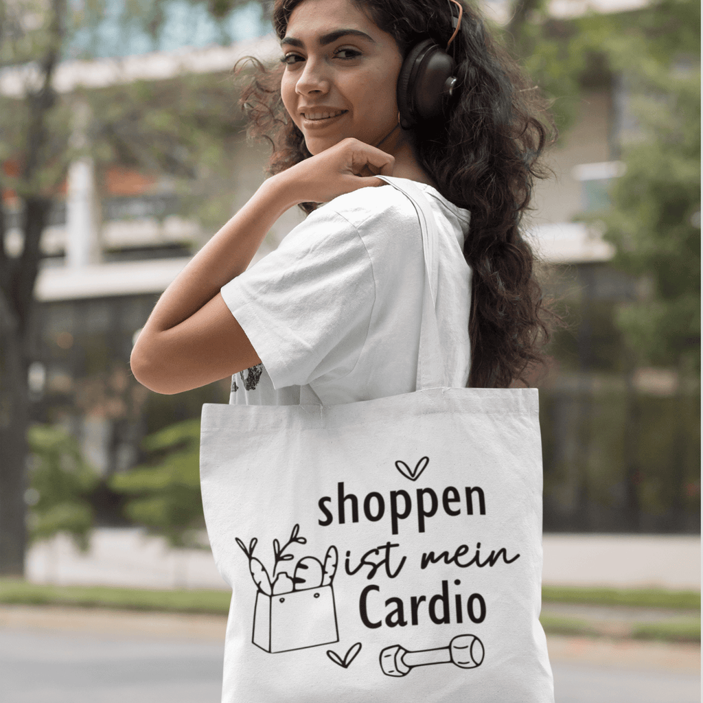 Stofftasche „Shoppen ist mein Cardio“ | Wiederverwendbar KrzR DruckZone