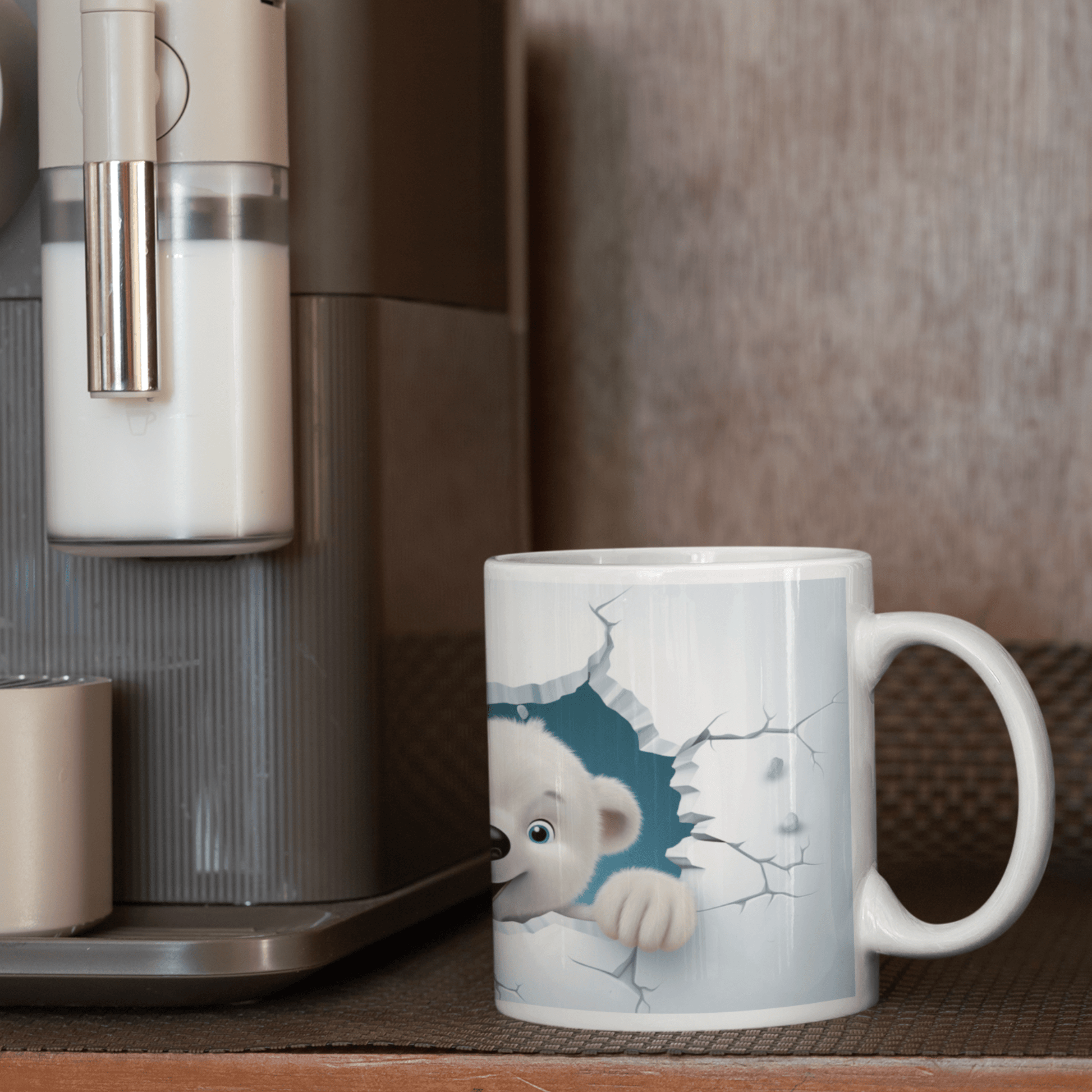 Eisbär Tasse – Winter & Weihnachtsmotiv | 300 ml Premium-Keramik KrzR DruckZone