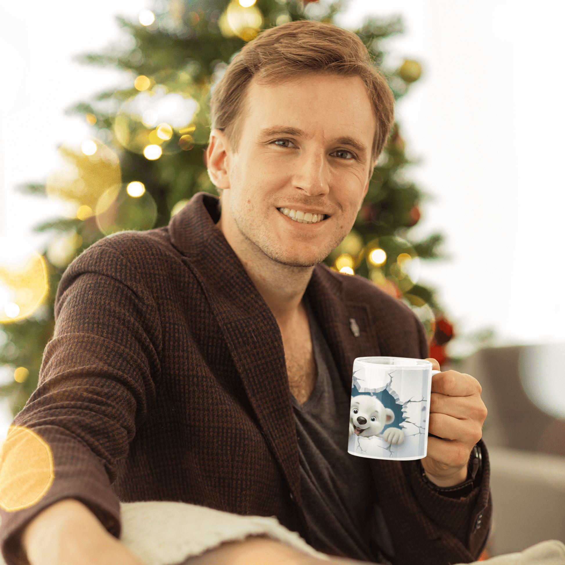 Eisbär Tasse – Winter & Weihnachtsmotiv | 300 ml Premium-Keramik KrzR DruckZone